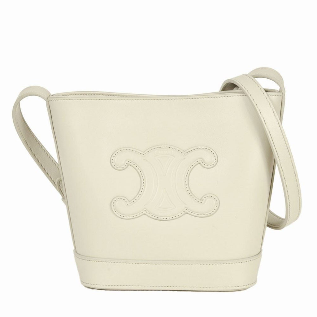 Celine White Leather Shoulder Bag