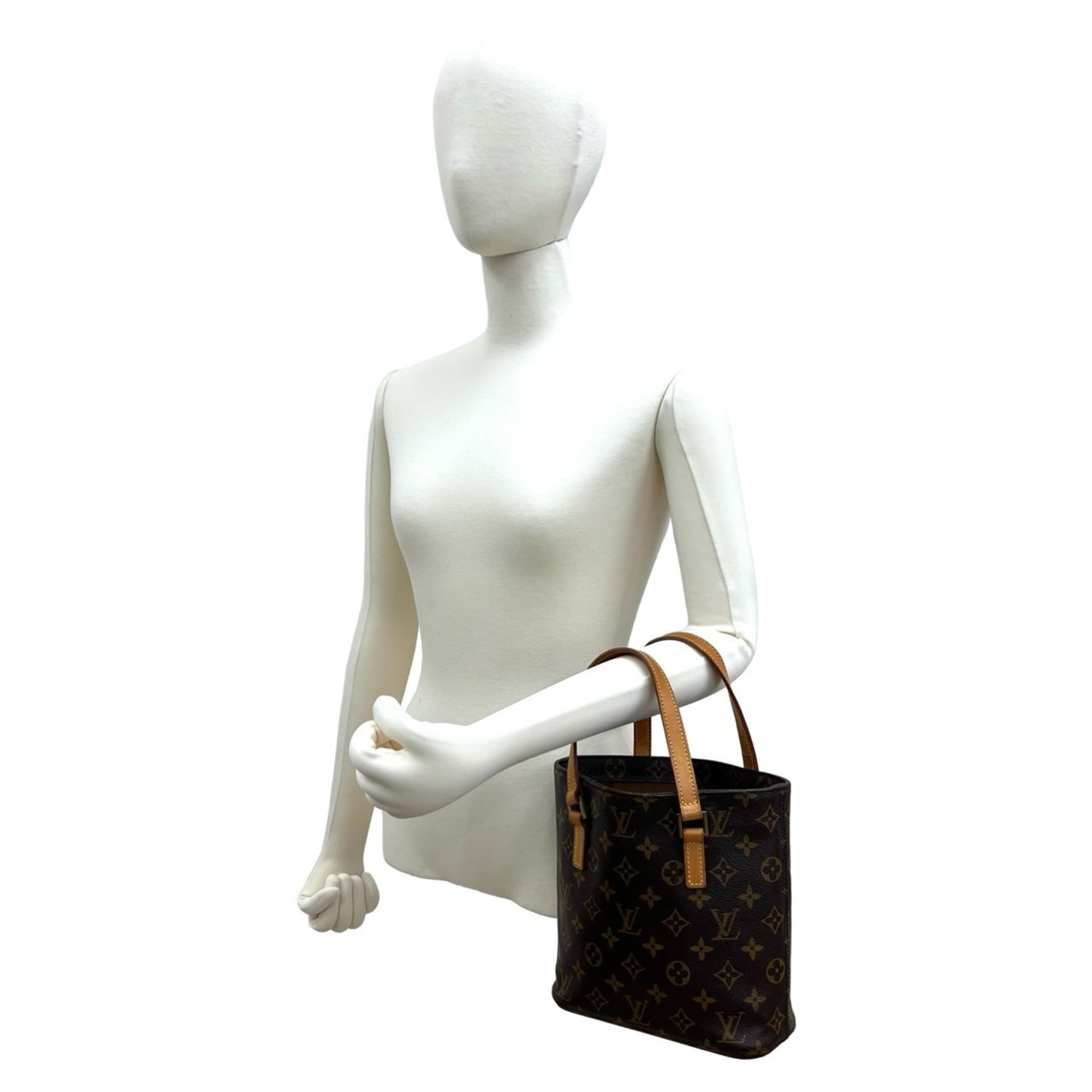 Louis Vuitton Brown Leather Pvc Handbag Tote Bag