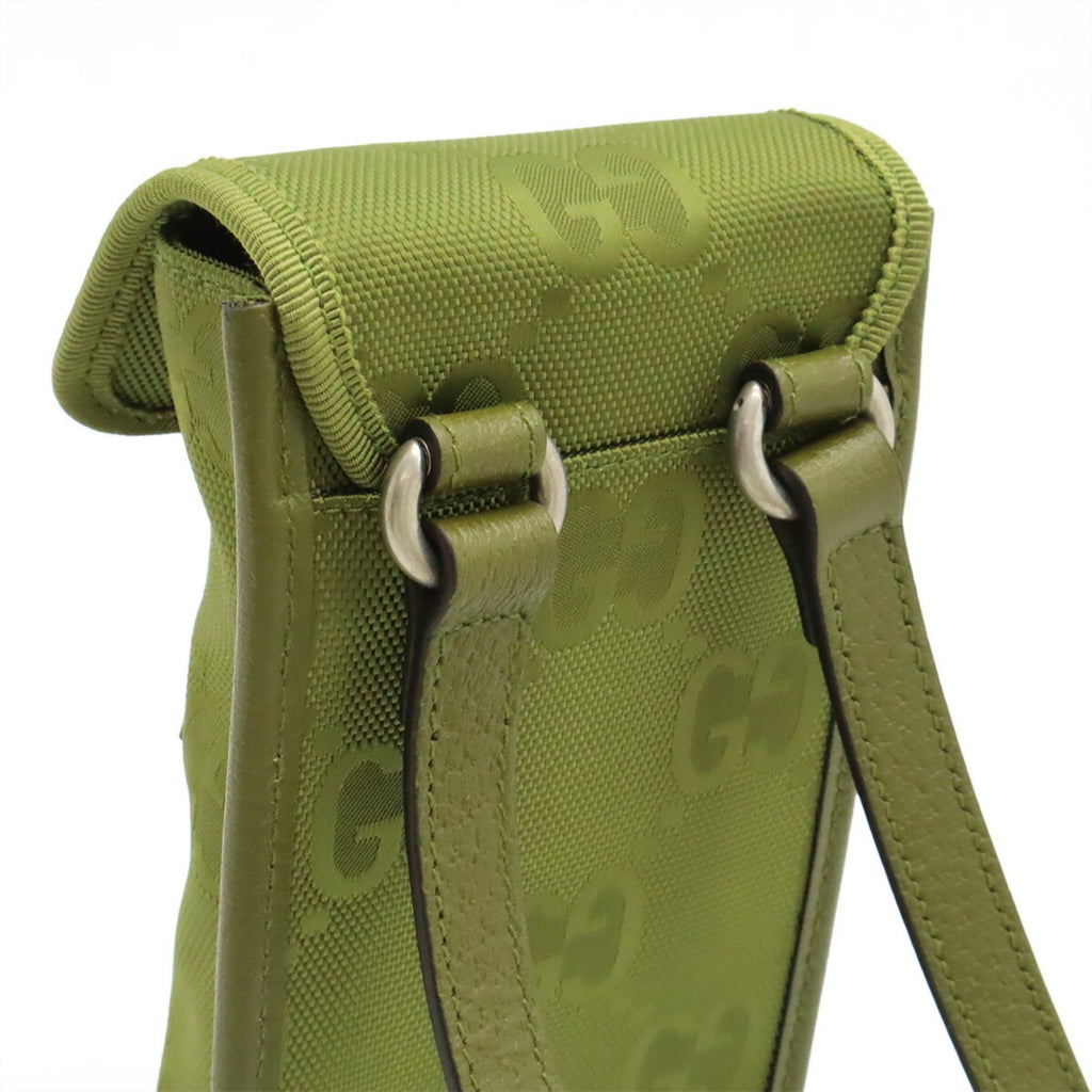 Gucci Green Khaki Nylon Canvas Leather Shoulder Bag (Pre-Owned)