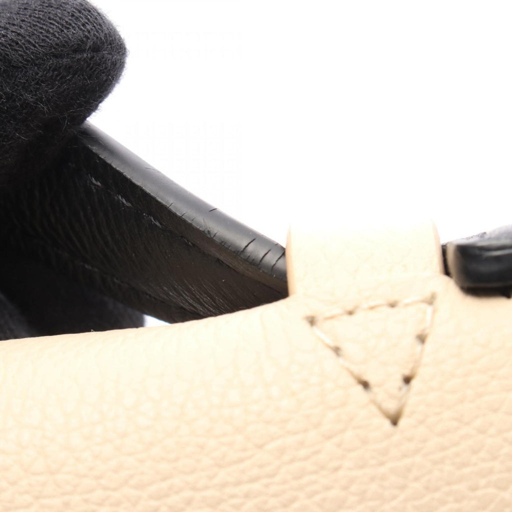 Louis Vuitton Black Ivory Leather Handbag