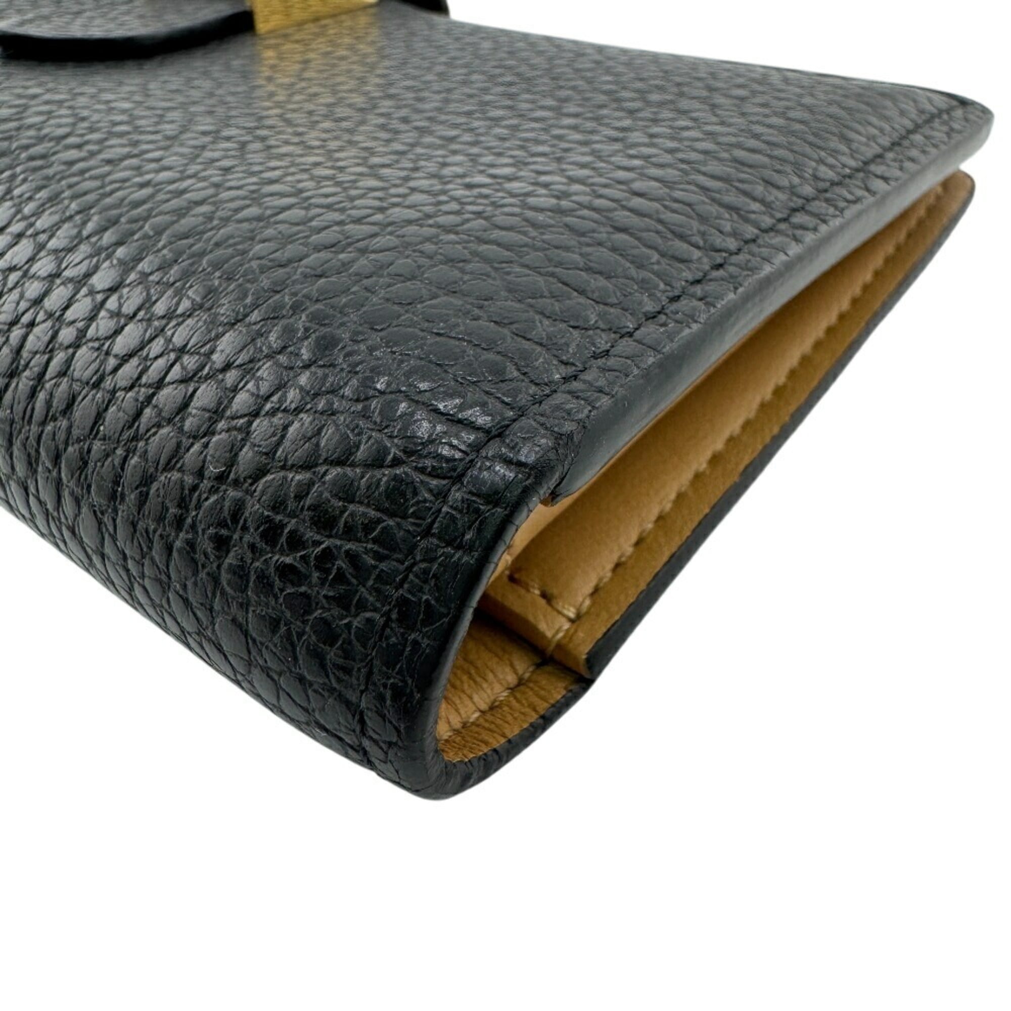 Louis Vuitton Black Leather Long Wallet