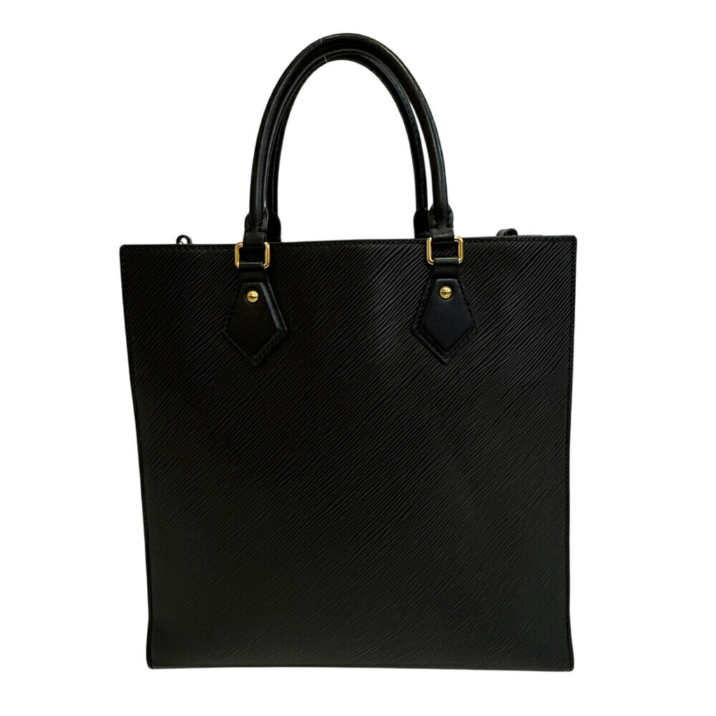 Louis Vuitton Black Leather Handbag Tote Bag