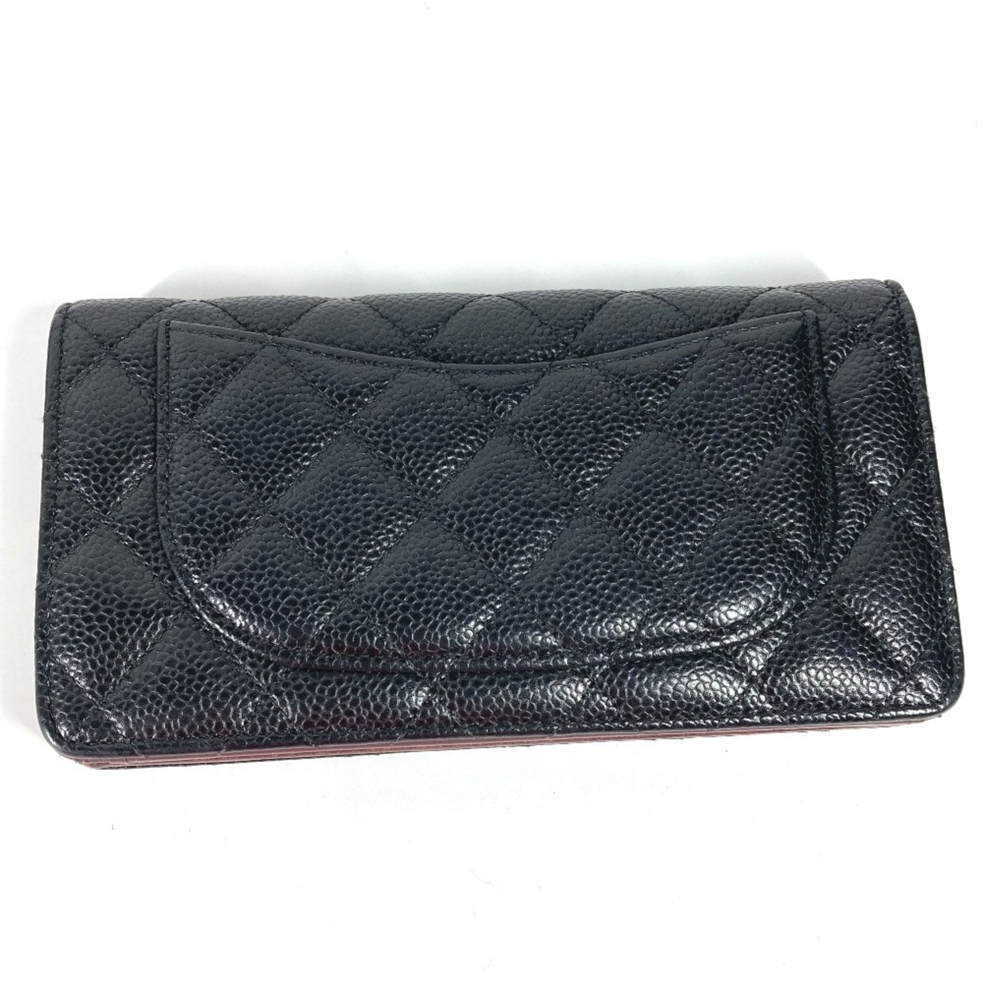 Chanel Black Leather Long Wallet (Bi-Fold)