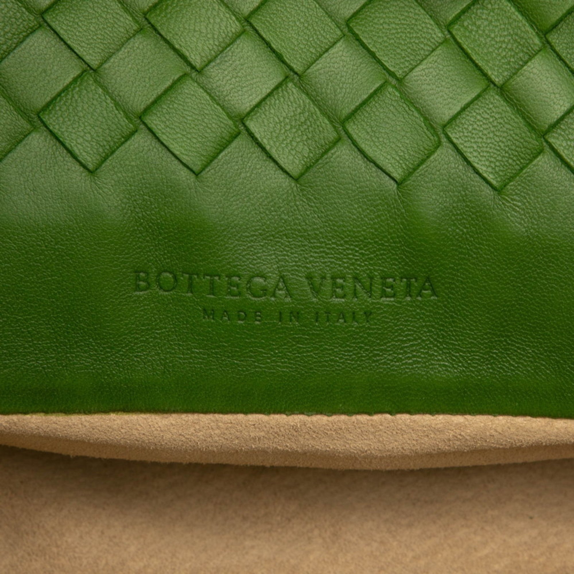 Bottega Veneta Gray Green Leather Shoulder Bag Tote Bag