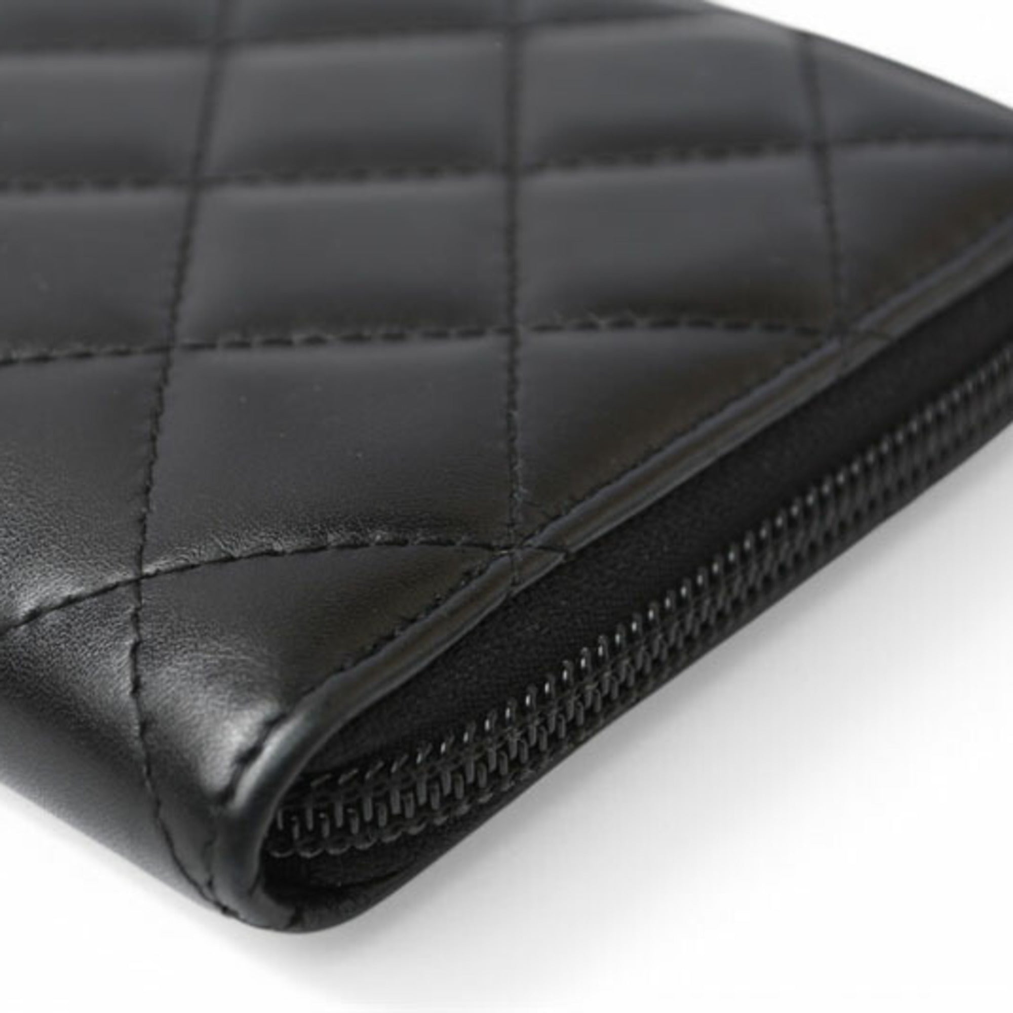 Chanel Black Cambon Ligne Long Wallet (Bi-Fold)