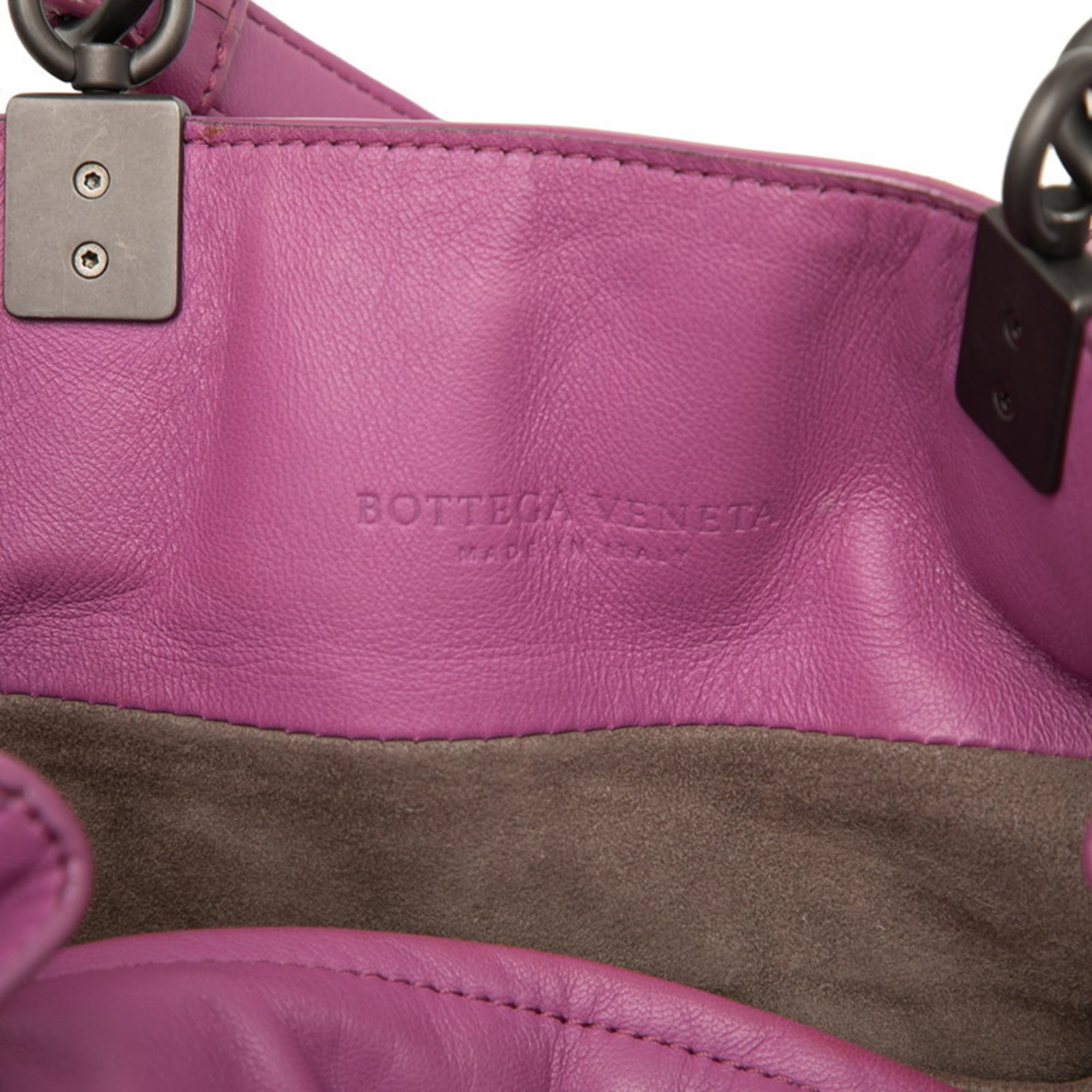 Bottega Veneta Purple Leather Handbag Shoulder Bag