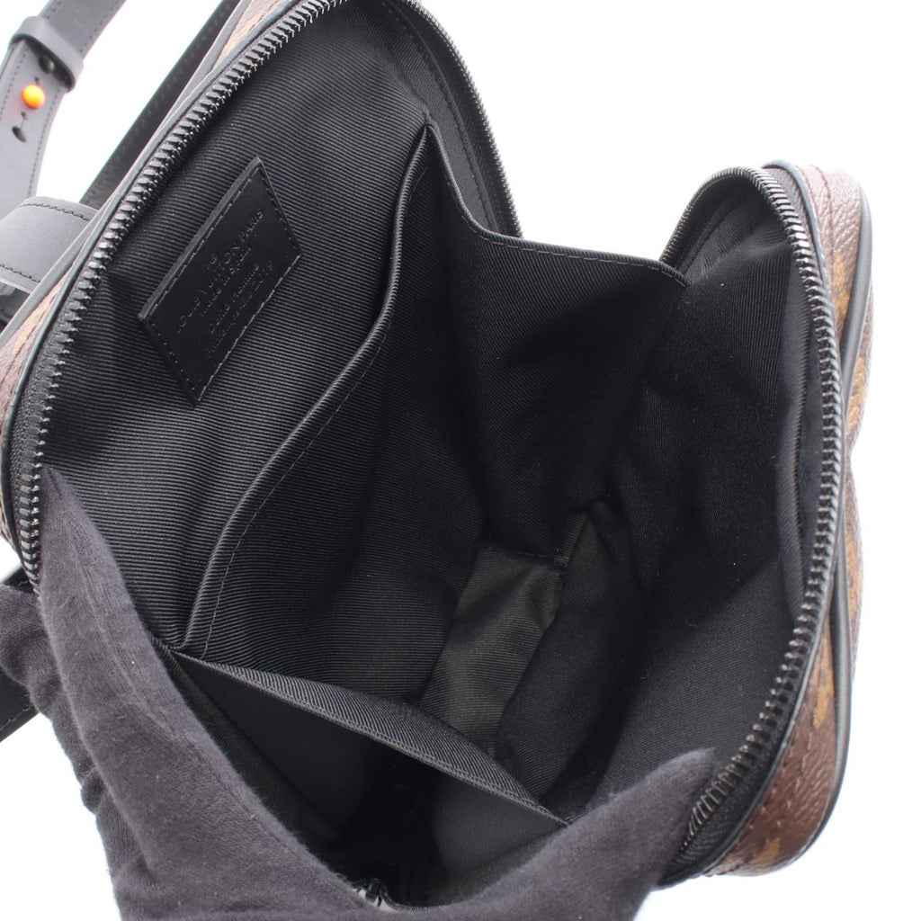 Louis Vuitton Black Brown Coated Canvas Leather Fanny Pack