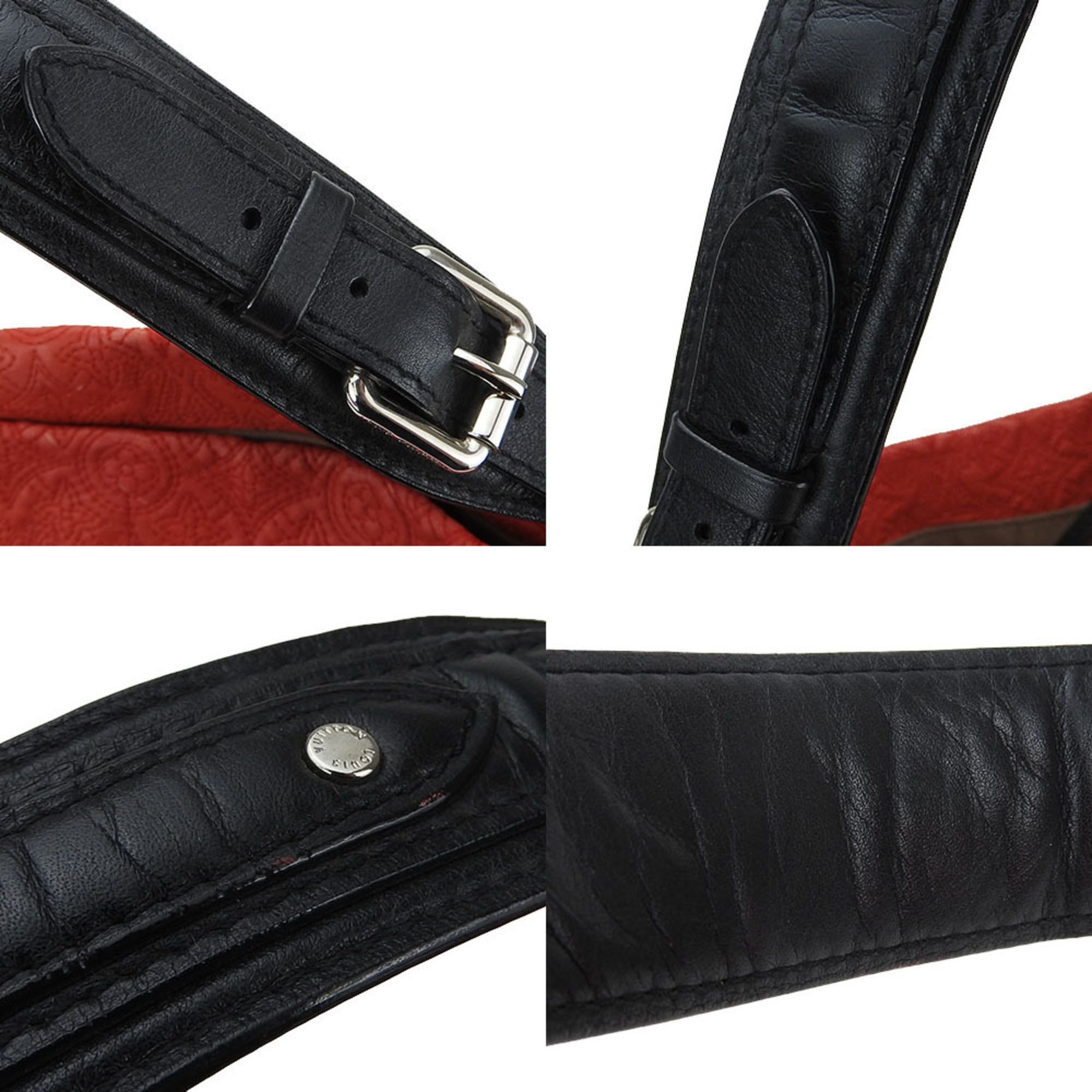 Louis Vuitton Black Red Color Monogram Shoulder Bag