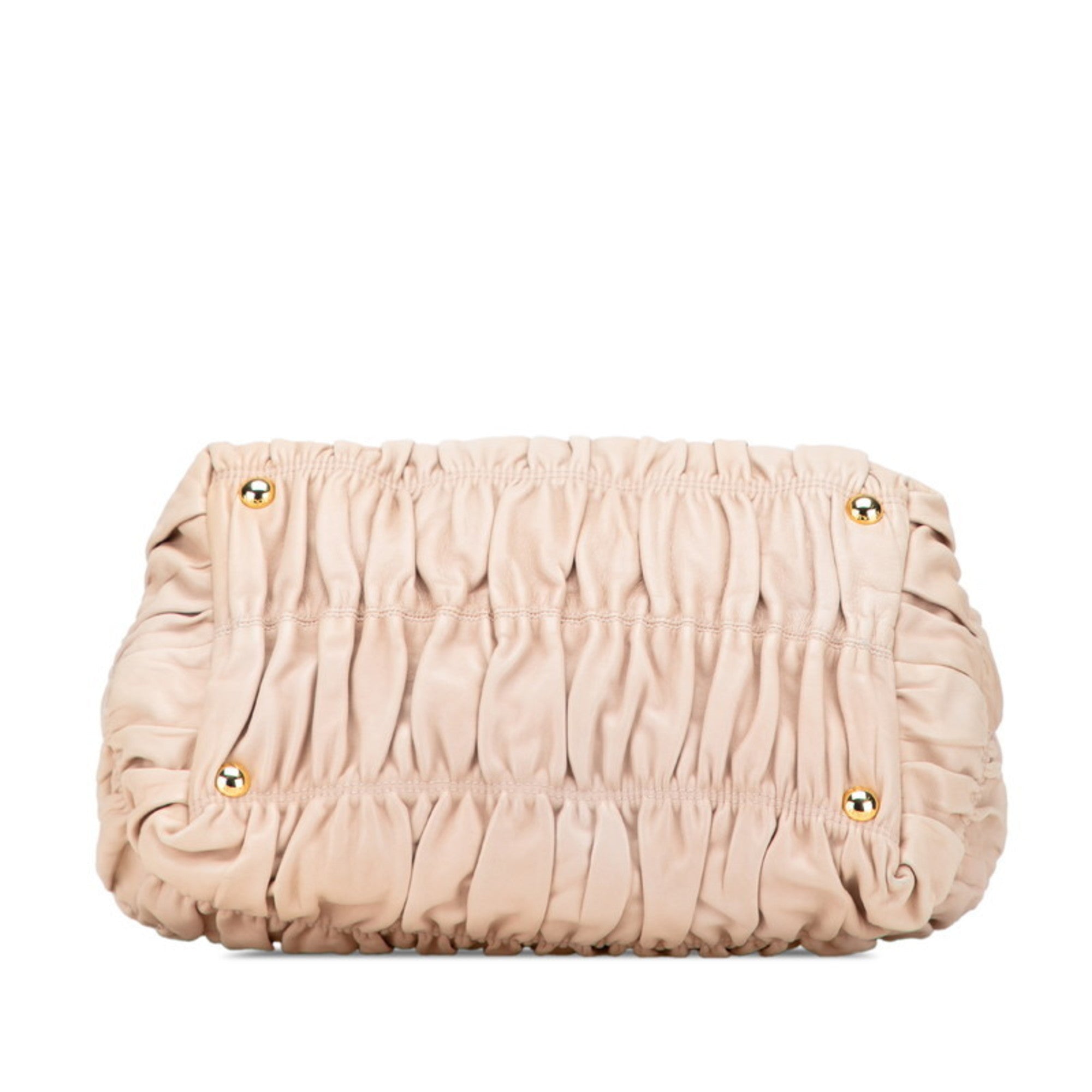 Prada Beige Pink Beige Leather Shoulder Bag Tote Bag