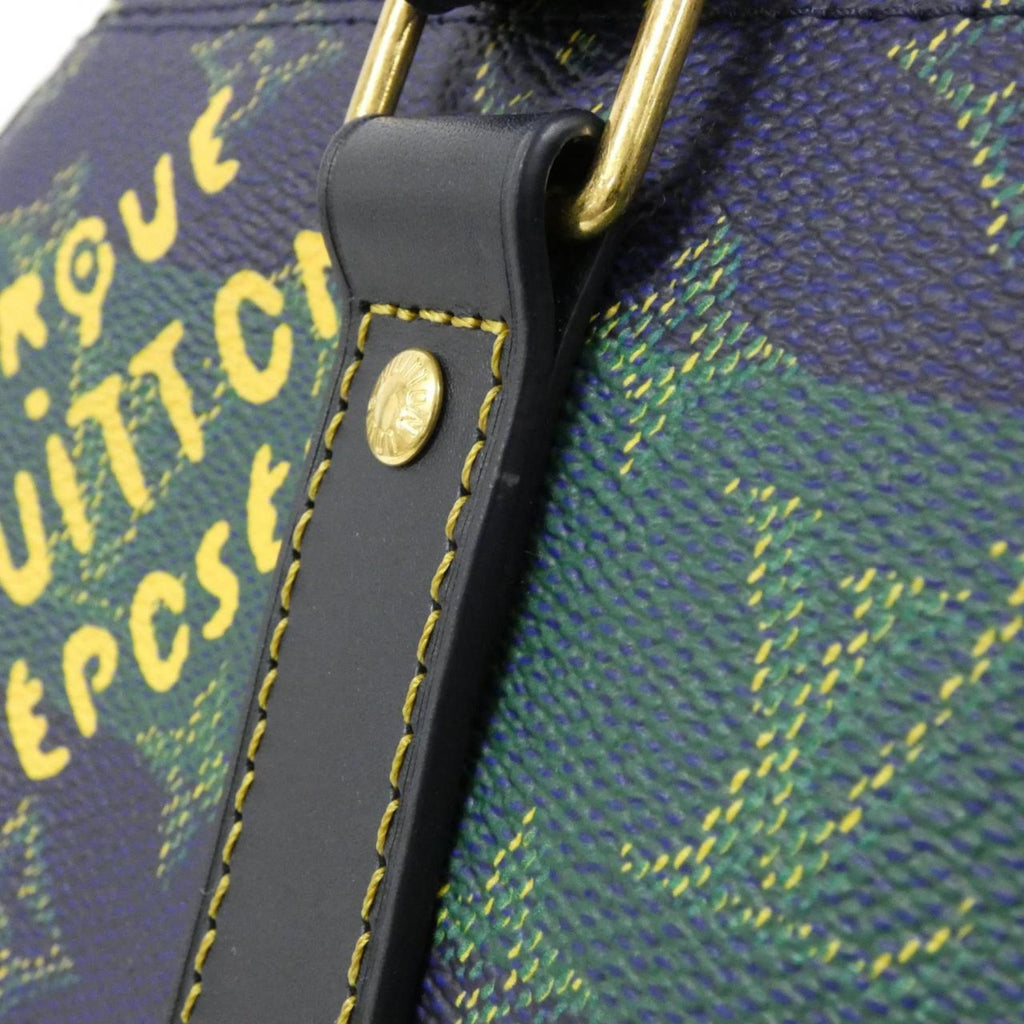Louis Vuitton Blue Coated Canvas Boston Bag