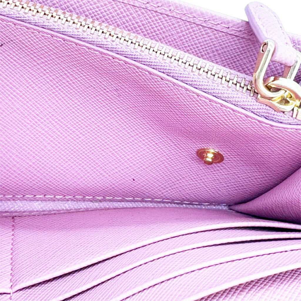 Prada Saffiano Pink Saffiano Long Wallet (Bi-Fold)