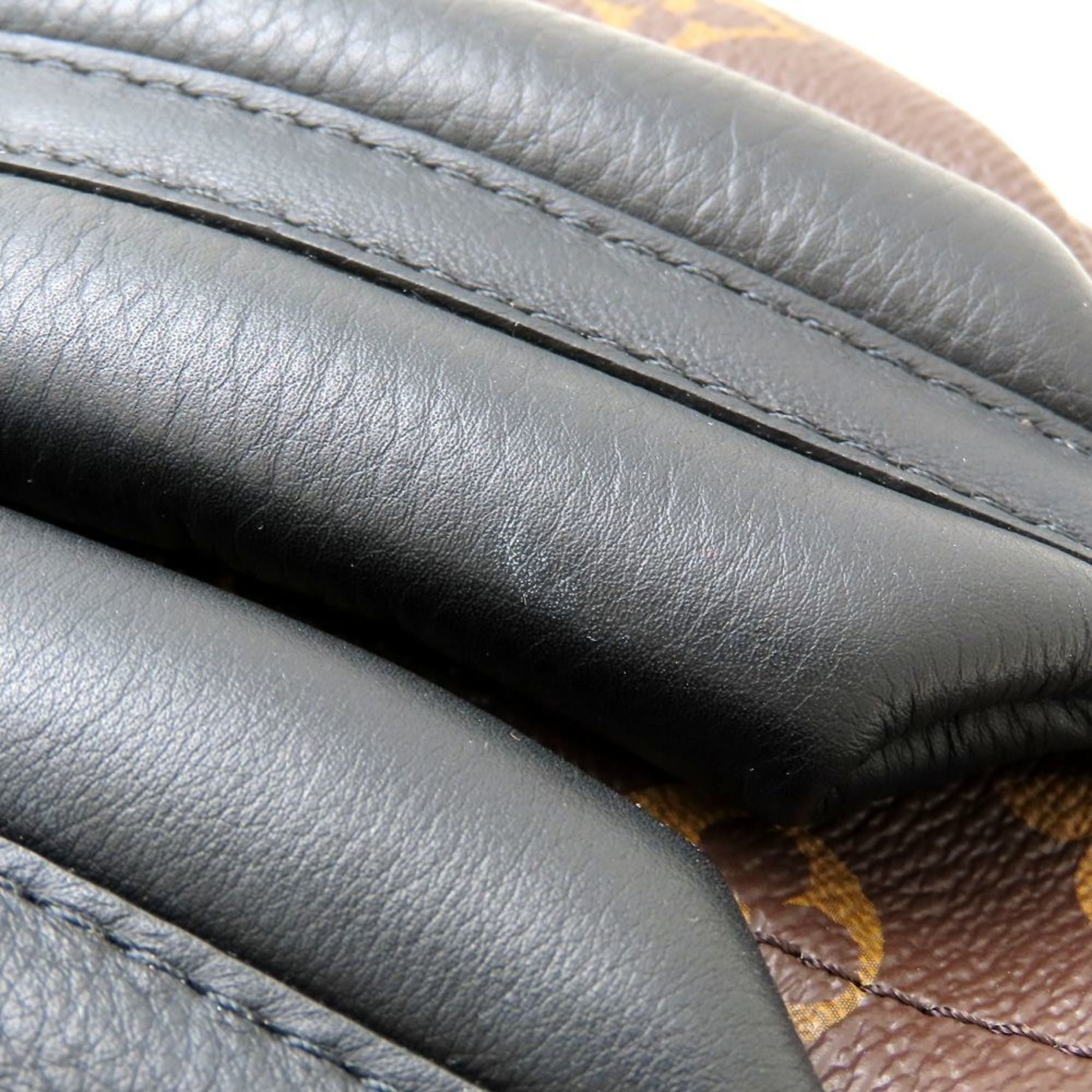 Louis Vuitton Black Brown Canvas Leather Backpack