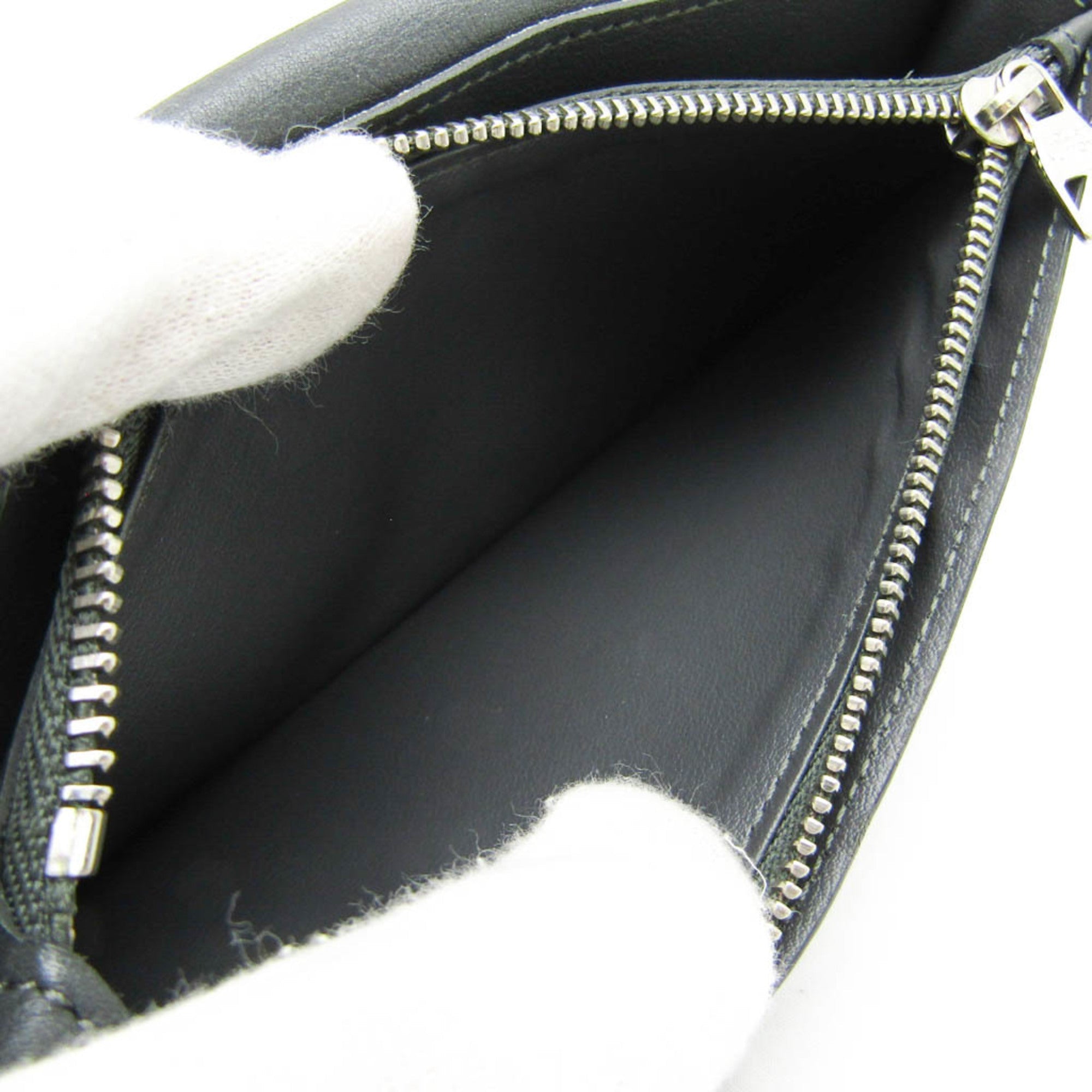 Louis Vuitton Taurillon Lv Charcoal Leather Long Wallet