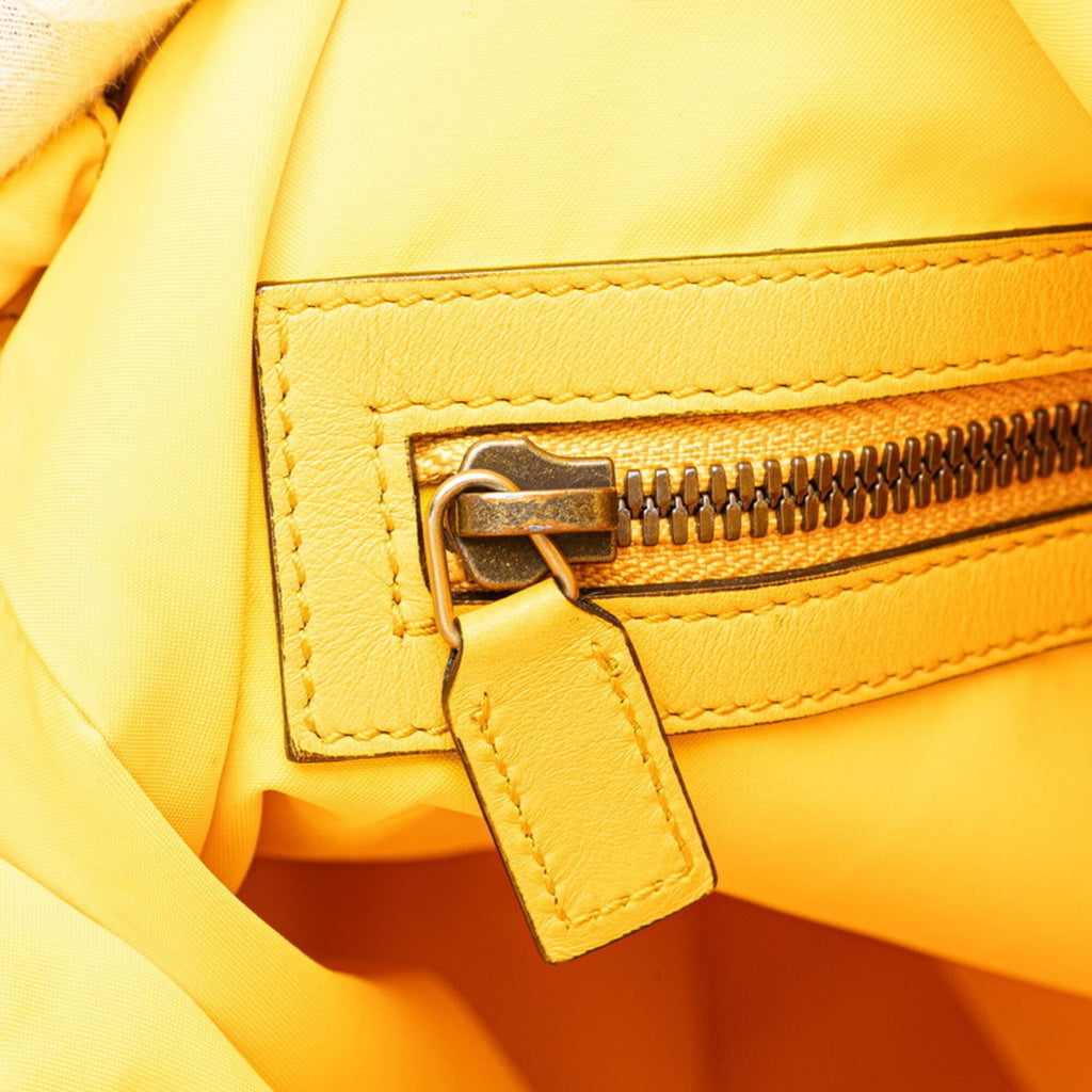 Gucci Blue Yellow Nylon Leather Backpack (Pre-Owned)