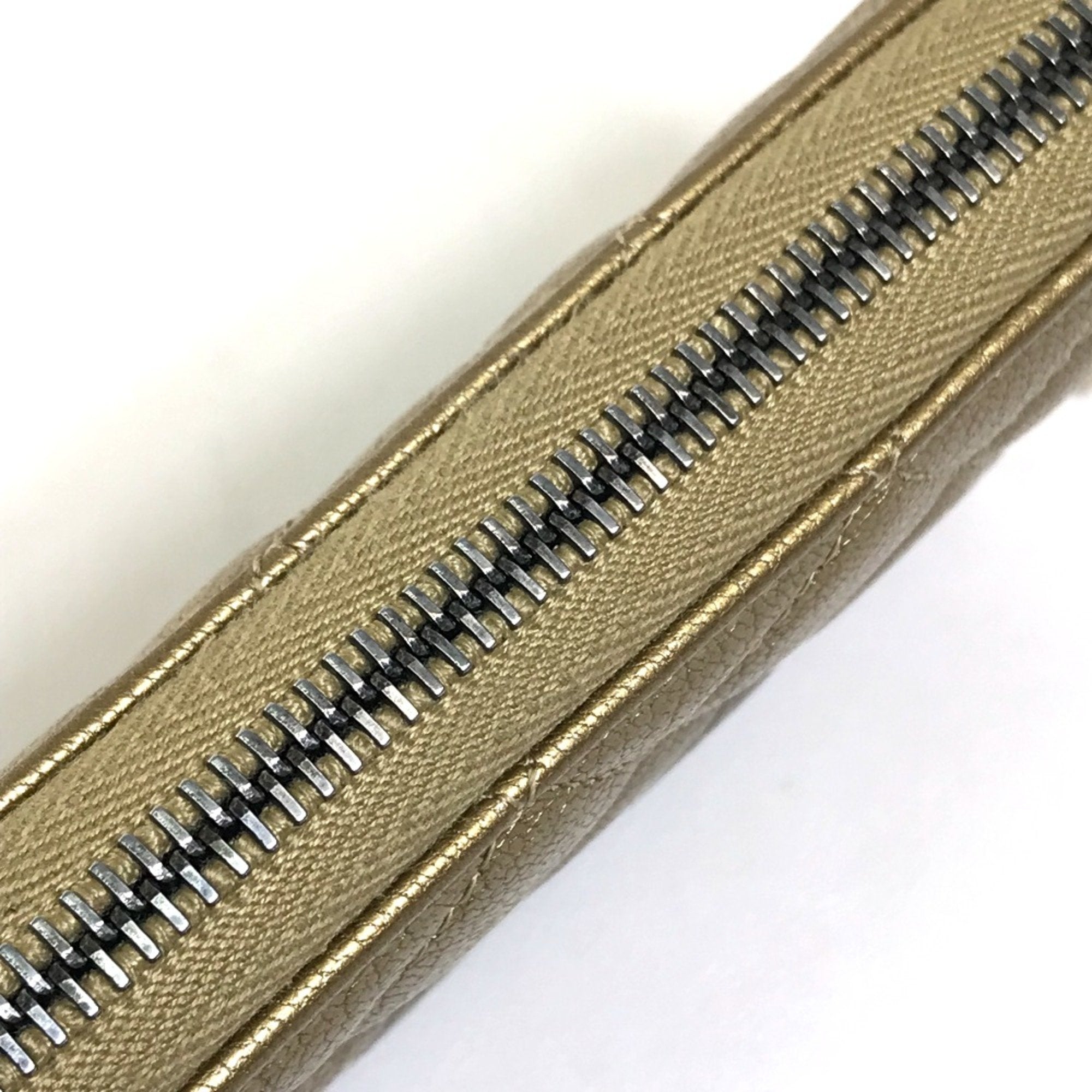 Chanel Gold Leather Long Wallet (Bi-Fold)