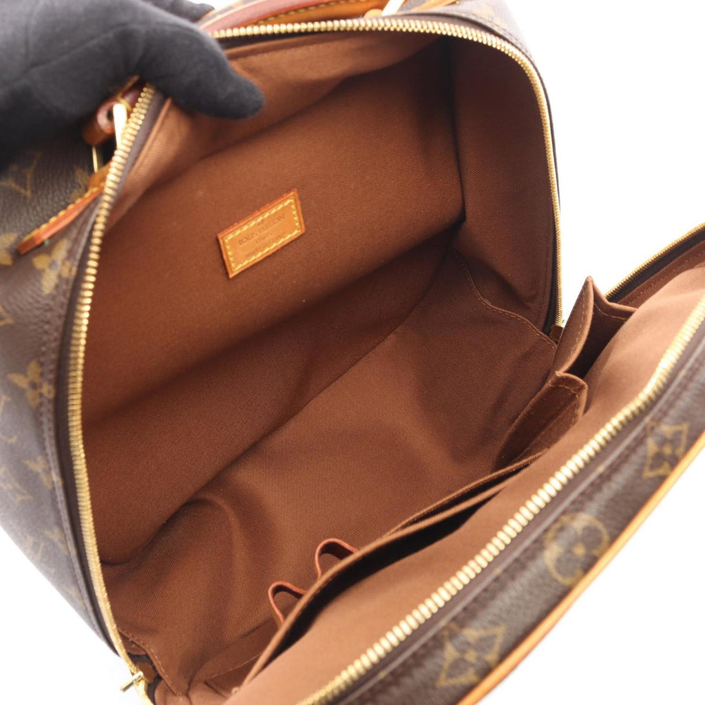 Louis Vuitton Monogram Brown Coated Canvas Leather Handbag