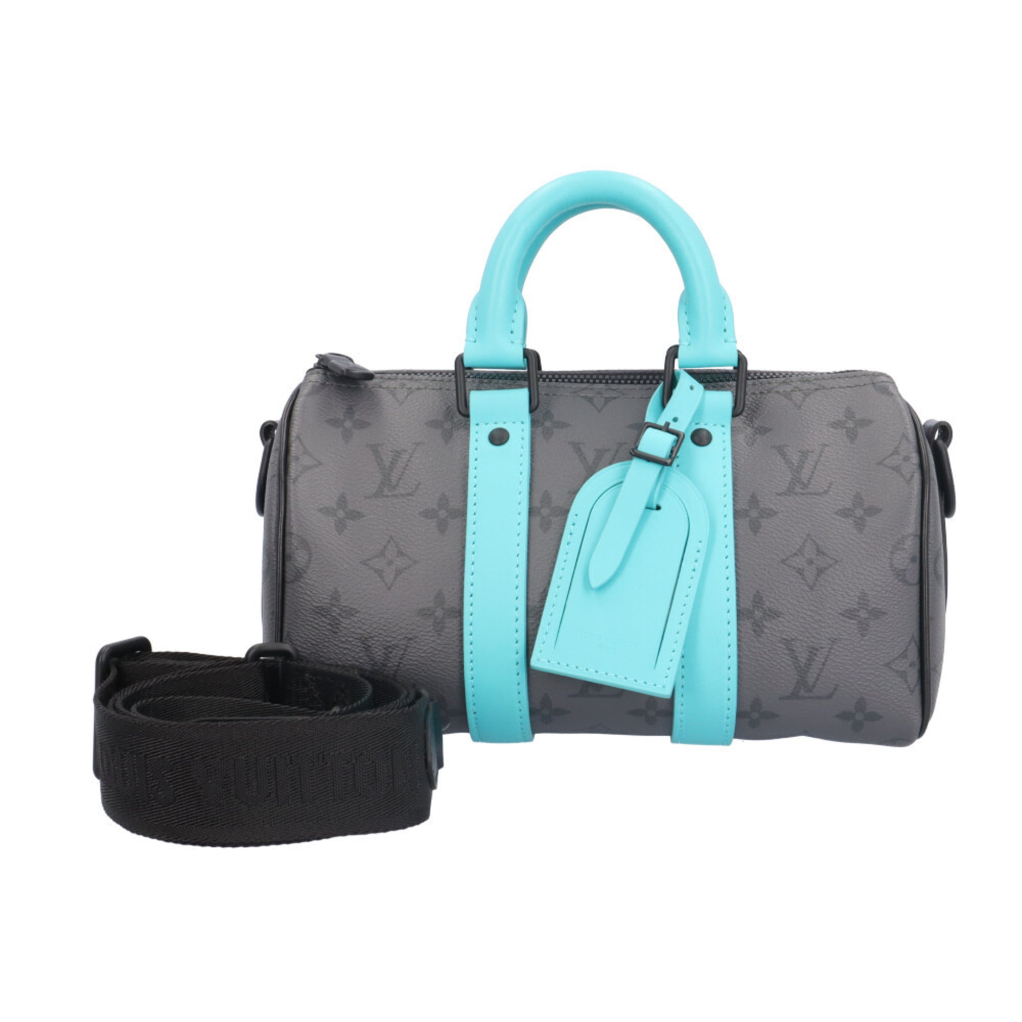 Louis Vuitton Gray Monogram Eclipse Turquoise Monogram Eclipse Shoulder Bag
