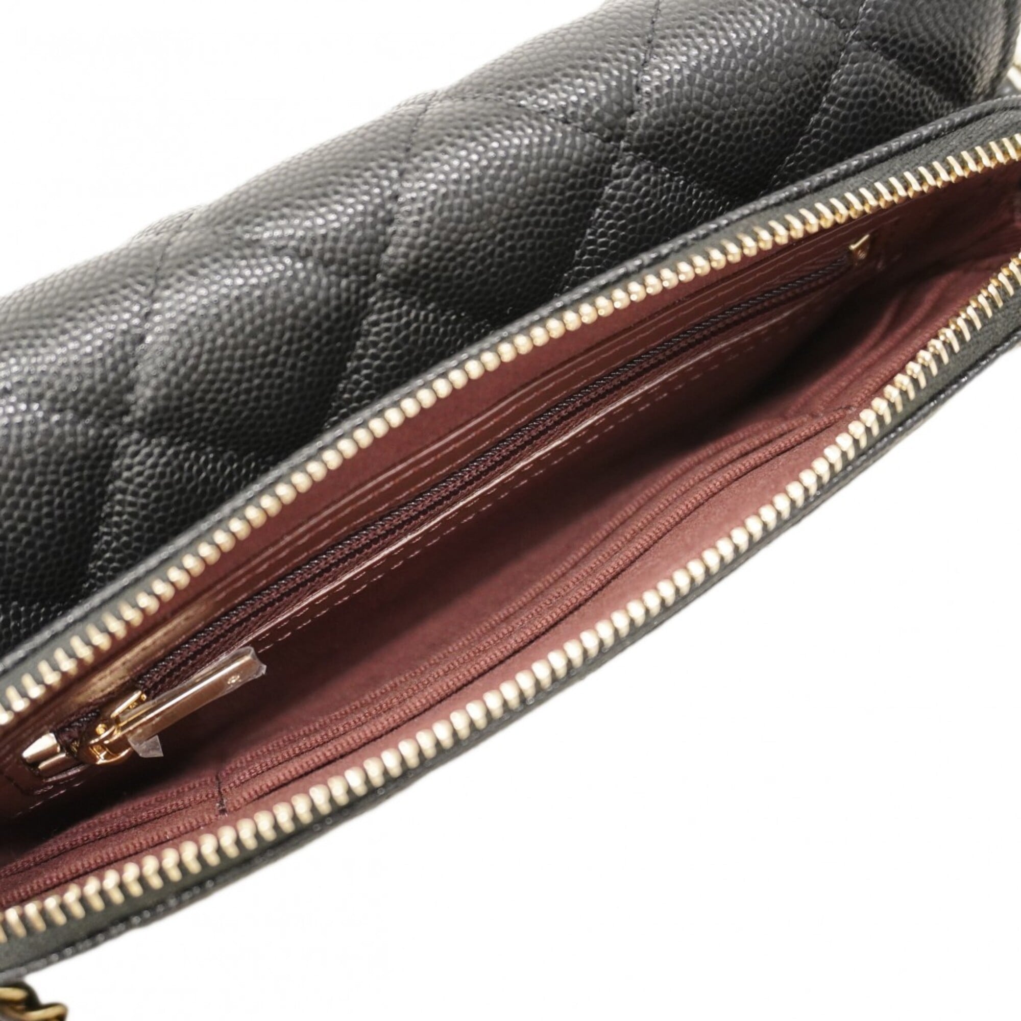 Chanel Black Grained Calfskin Shoulder Bag