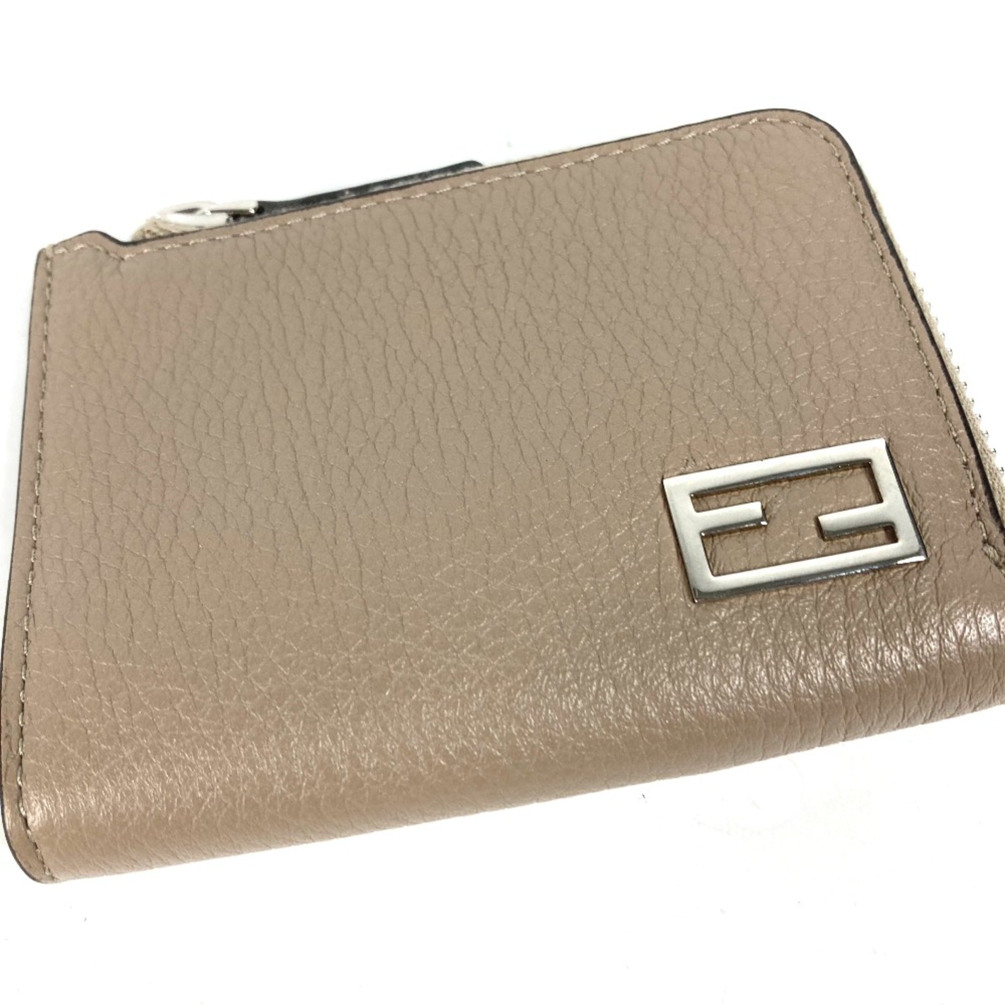 Fendi Beige Leather Coin Purse/Coin Case