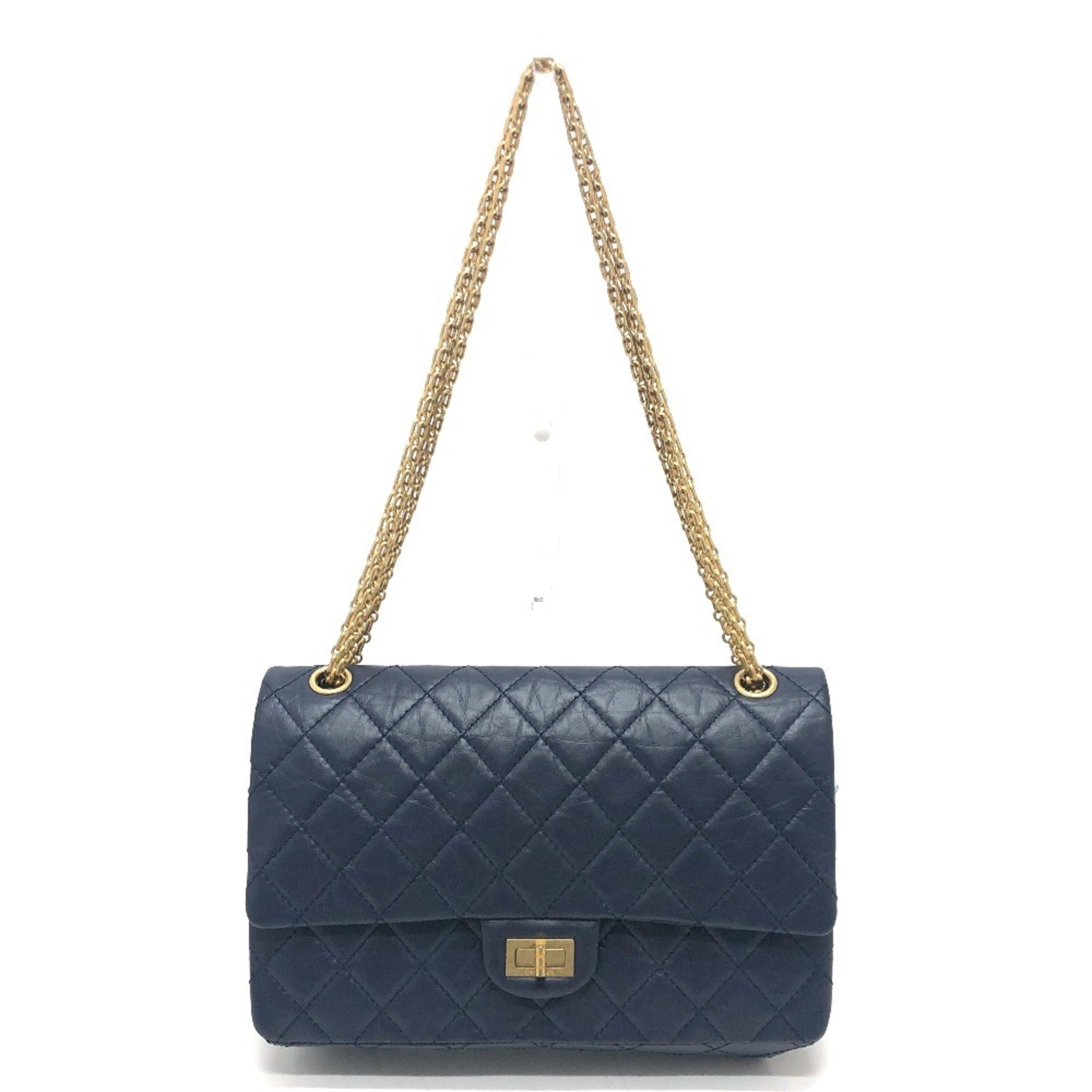 Chanel Navy Leather Shoulder Bag