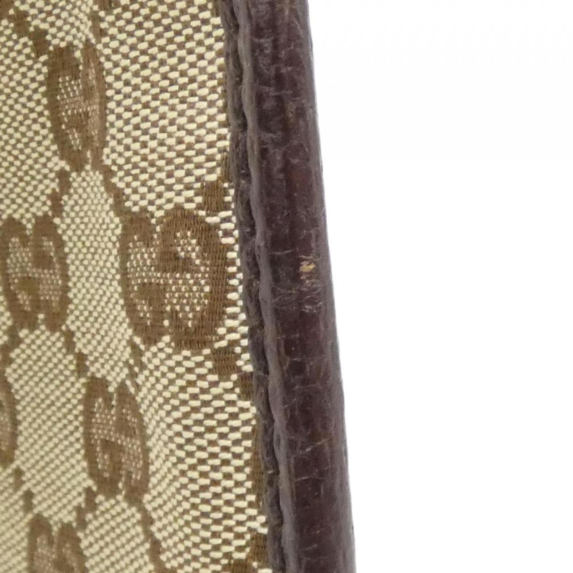 Gucci Beige Brown Gg Canvas Shoulder Bag (Pre-Owned)