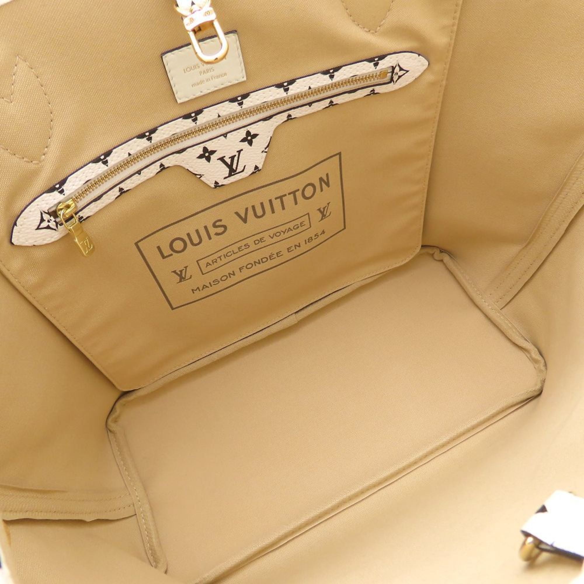 Louis Vuitton Beige Khaki Monogram Tote Bag