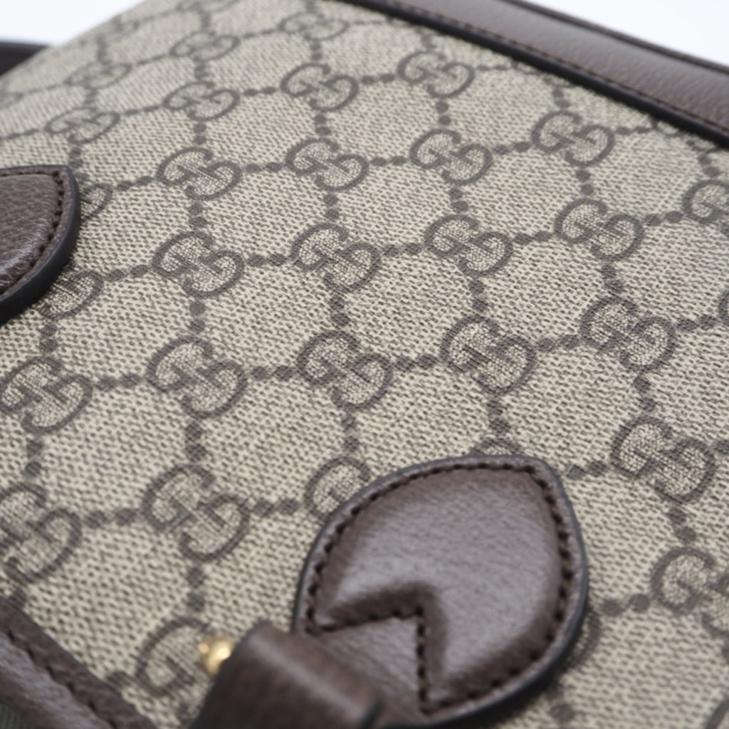 Gucci Ophidia Beige Brown Coated Canvas Handbag Tote Bag (Pre-Owned)