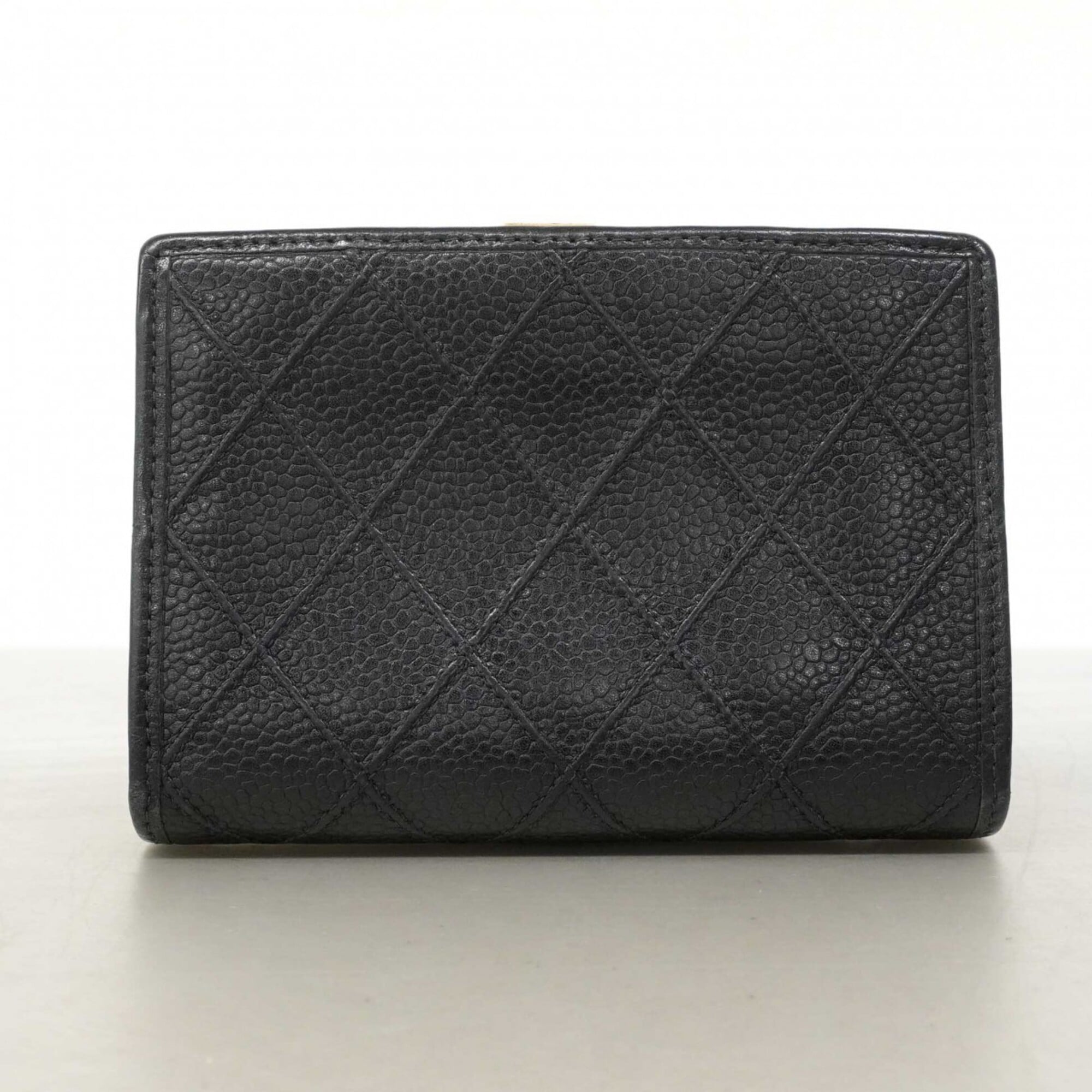 Chanel Black Grained Calfskin Wallet (Bi-Fold)
