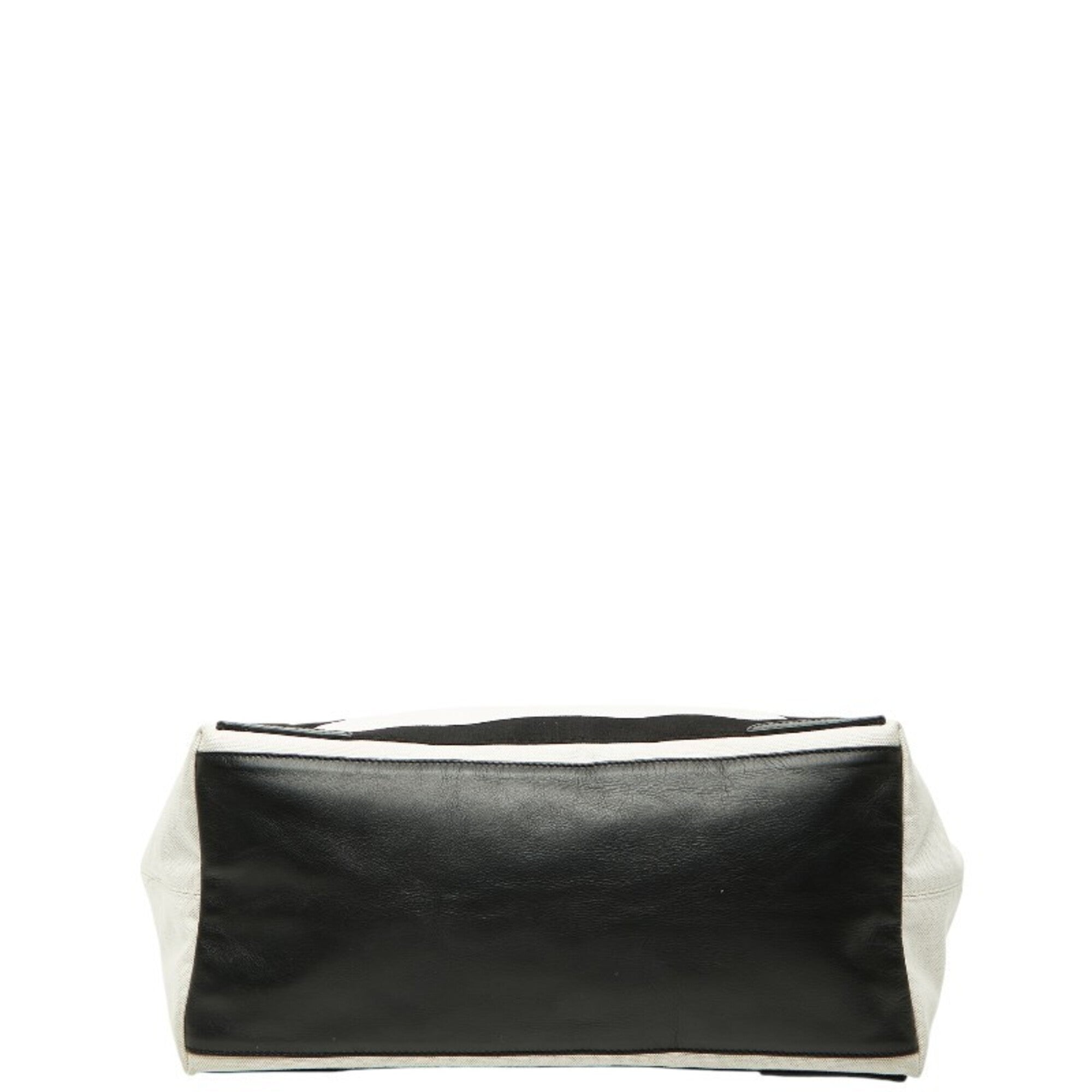 Balenciaga Black White Canvas Leather Handbag Tote
