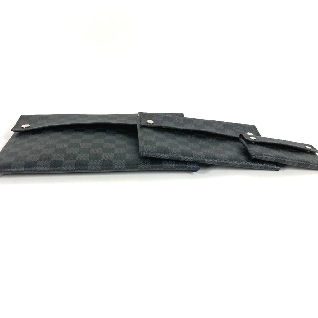 Louis Vuitton Black Blue Damier Graphite Clutch Bag Pouch