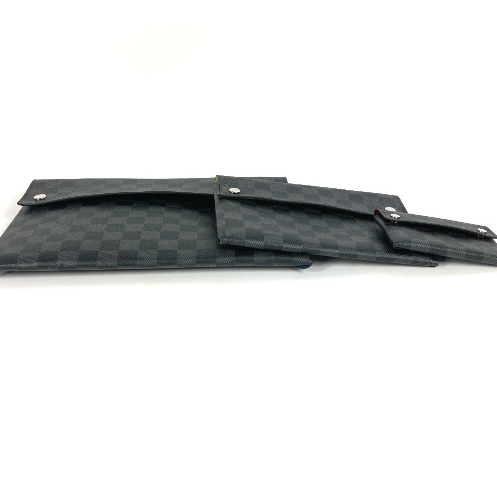 Louis Vuitton Black Blue Damier Graphite Clutch Bag Pouch