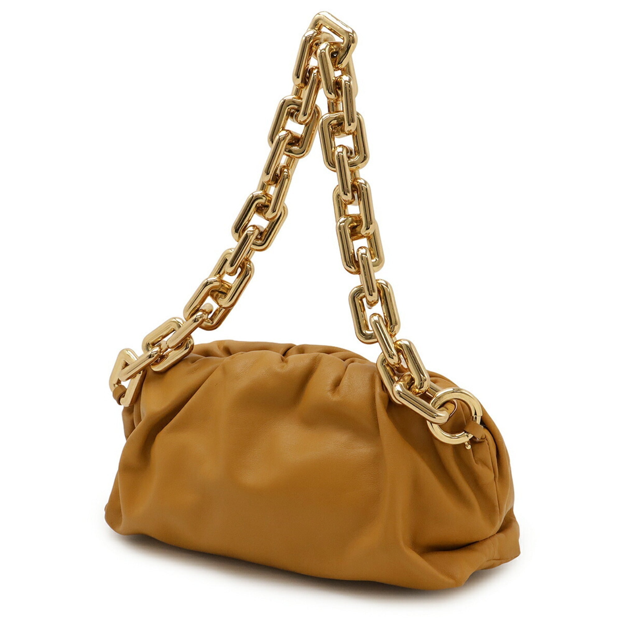 Bottega Veneta Mustard Yellow Leather Pouch Shoulder Bag