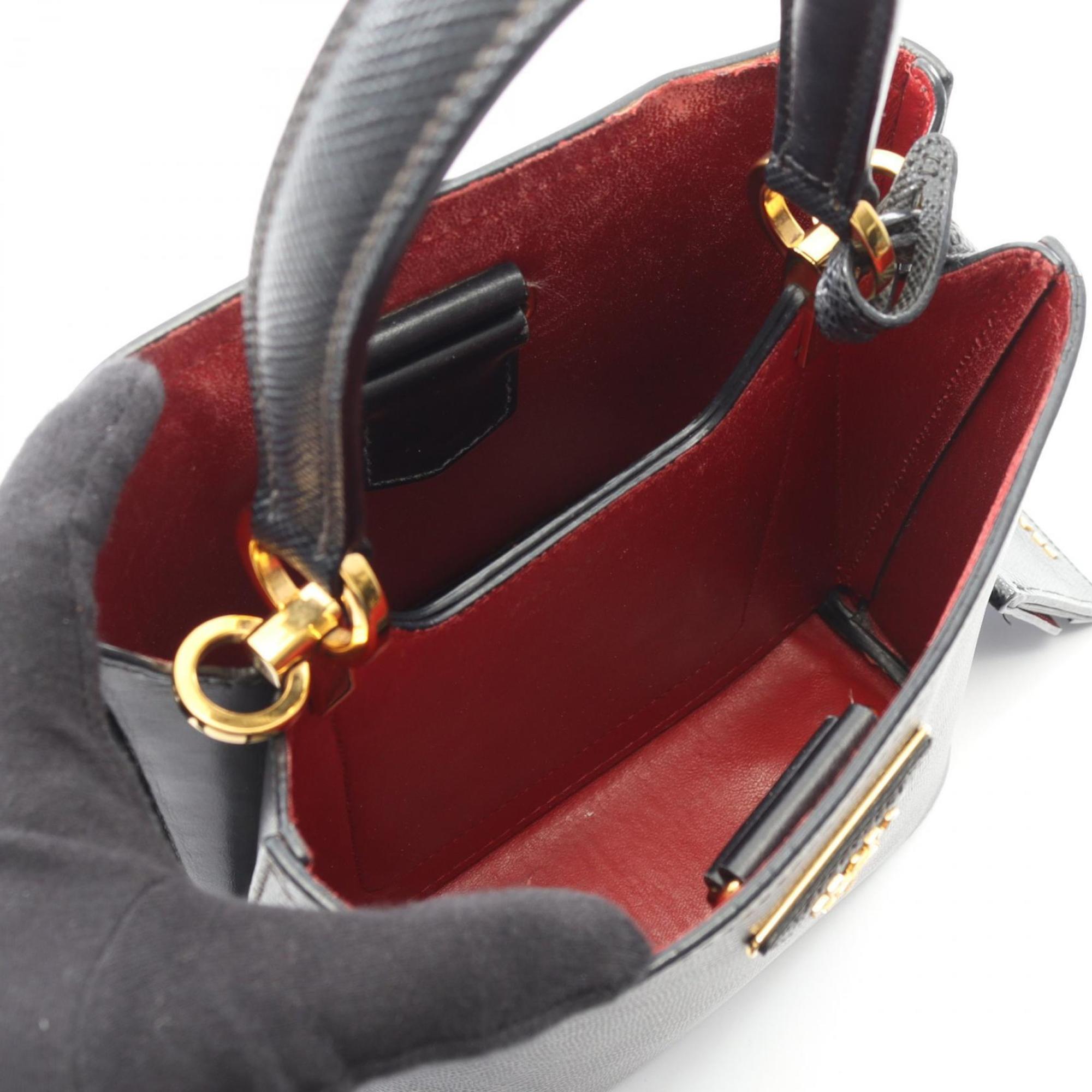 Prada Saffiano Black Leather Handbag