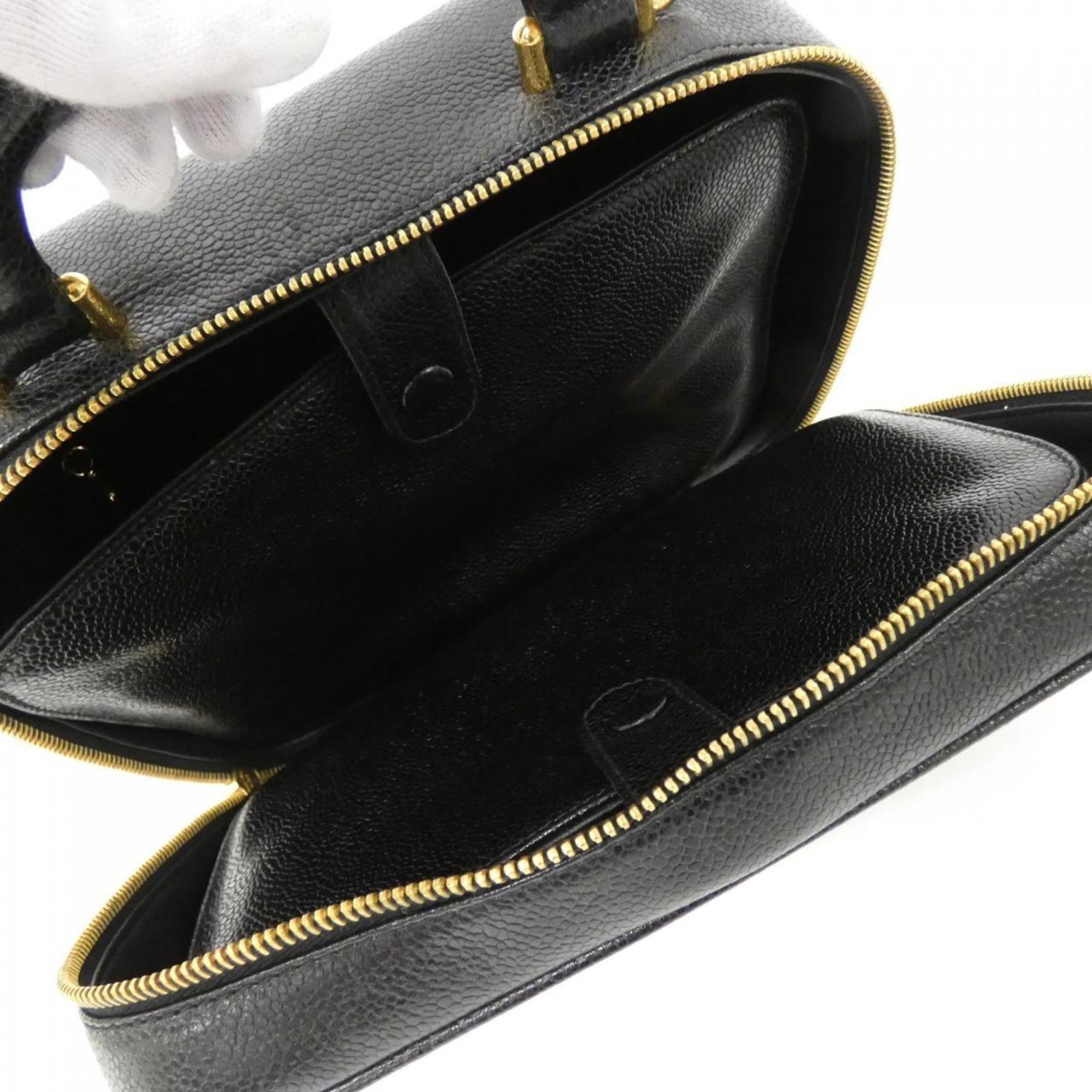 Chanel Black Caviar Leather Handbag