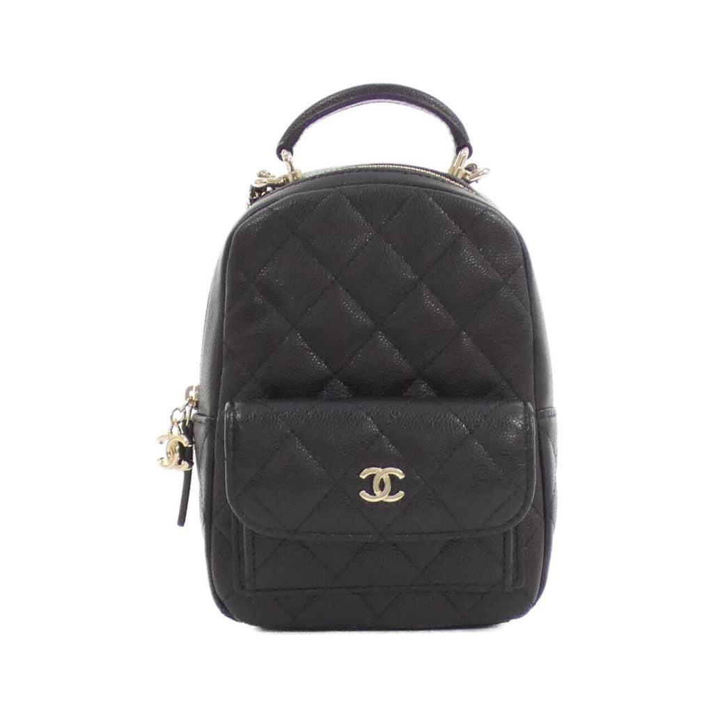 Chanel Black Grained Calfskin Backpack