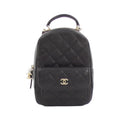 Chanel Black Grained Calfskin Backpack