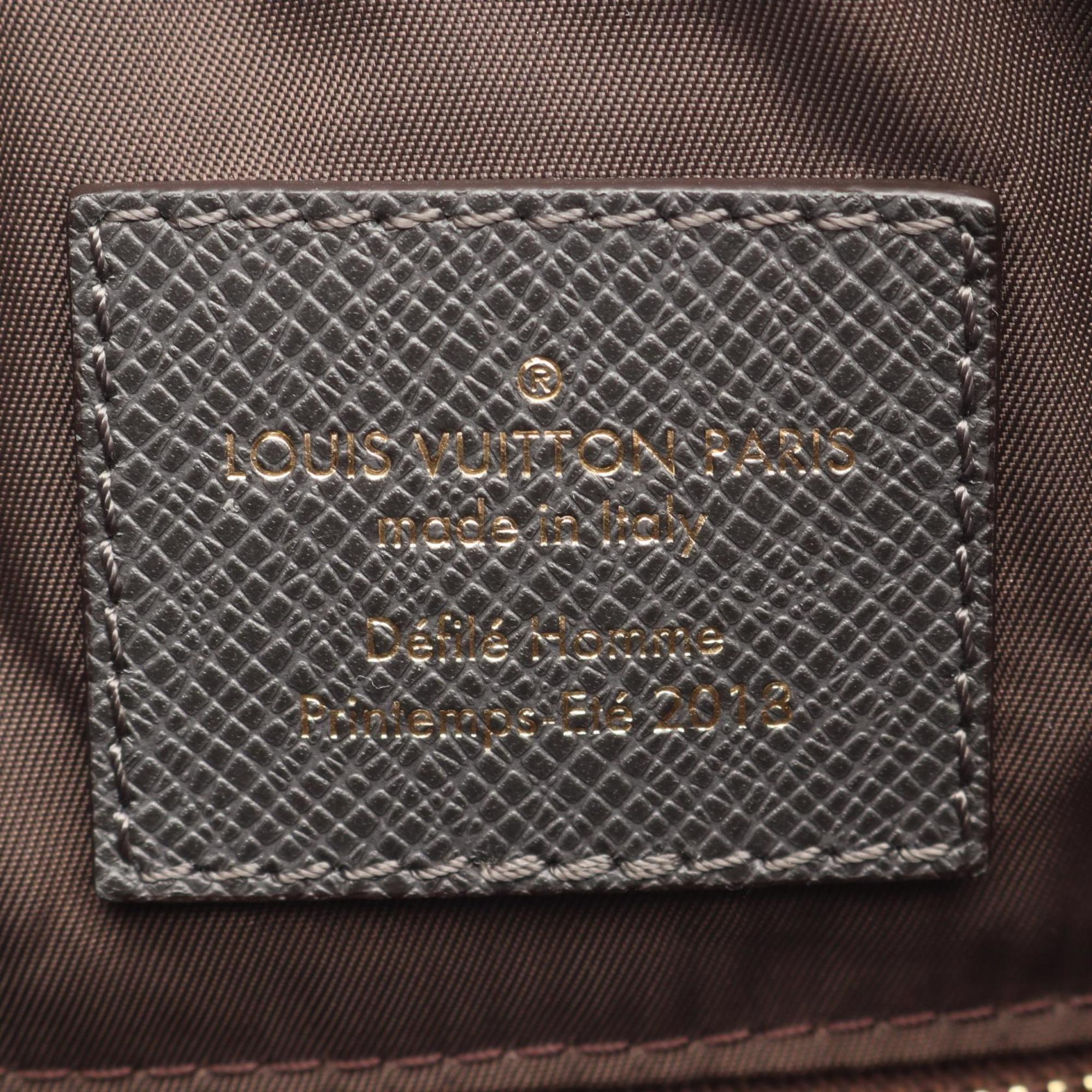 Louis Vuitton Black Blue Brown Monogram Pvc Coated Canvas Leather Backpack