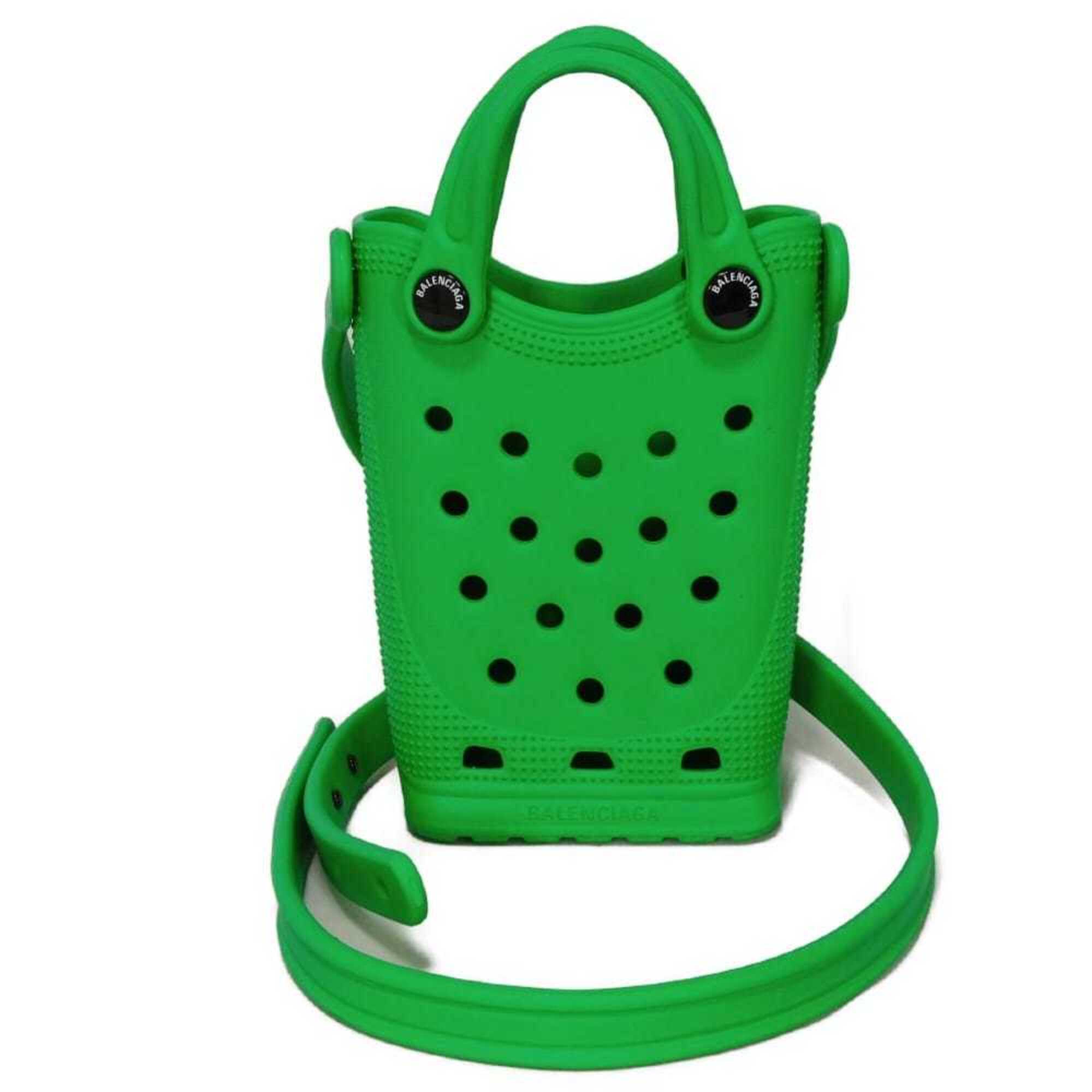 Balenciaga Green Rubber Pochette Shoulder