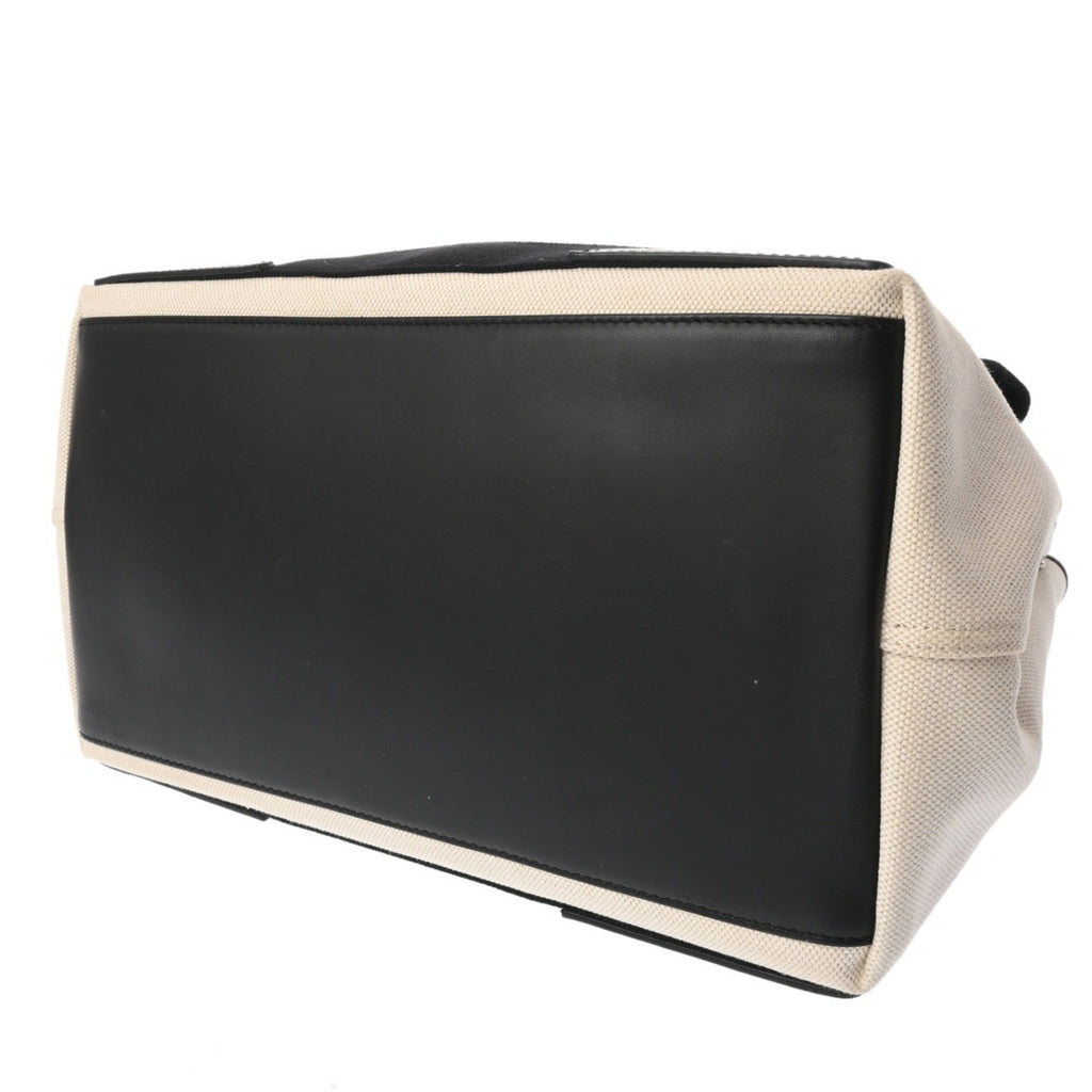 Balenciaga Black White Canvas Leather Handbag Pouch