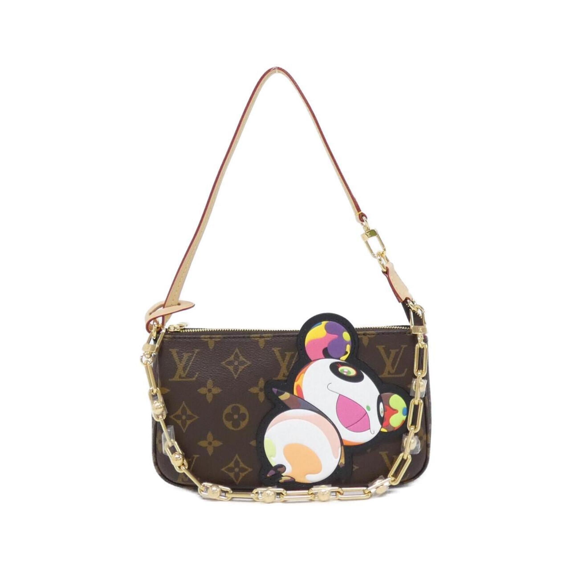Louis Vuitton Marron Coated Canvas Pochette Pouch
