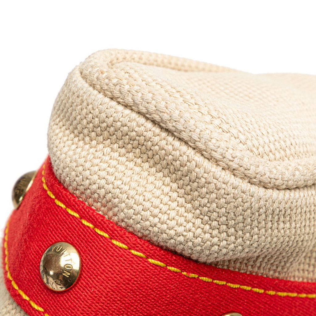 Louis Vuitton Antigua Beige Red Color Canvas Handbag