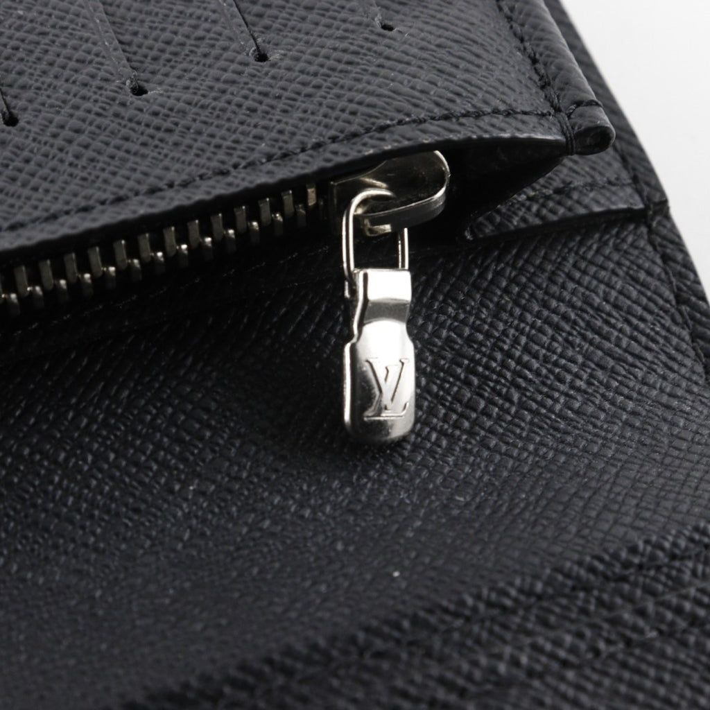 Louis Vuitton Taiga Black Noir Taiga Leather Long Wallet