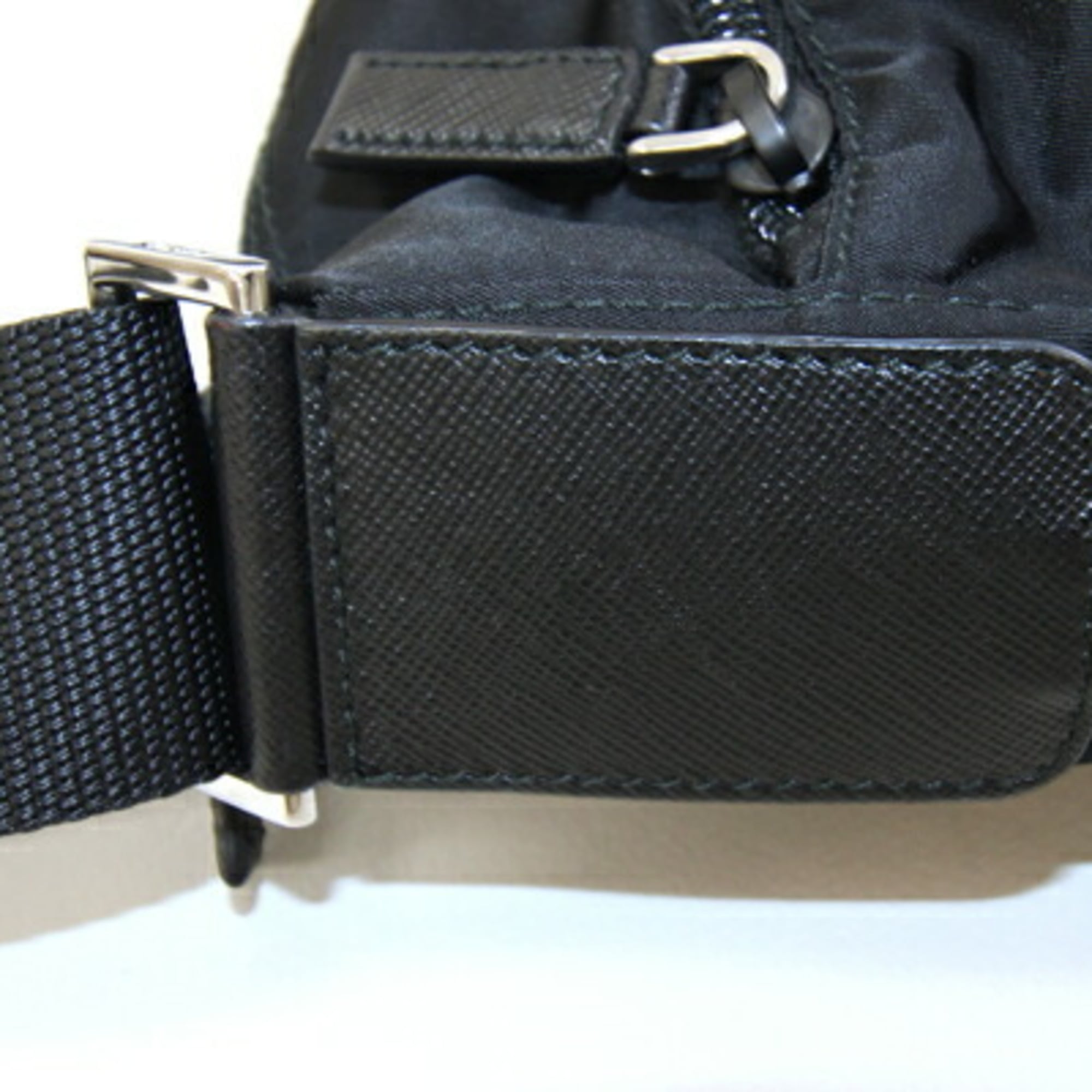 Prada Black Nylon Leather Shoulder Bag