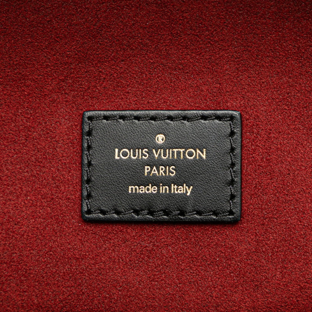 Louis Vuitton Beige Black Monogram Leather Shoulder Bag Vanity Bag