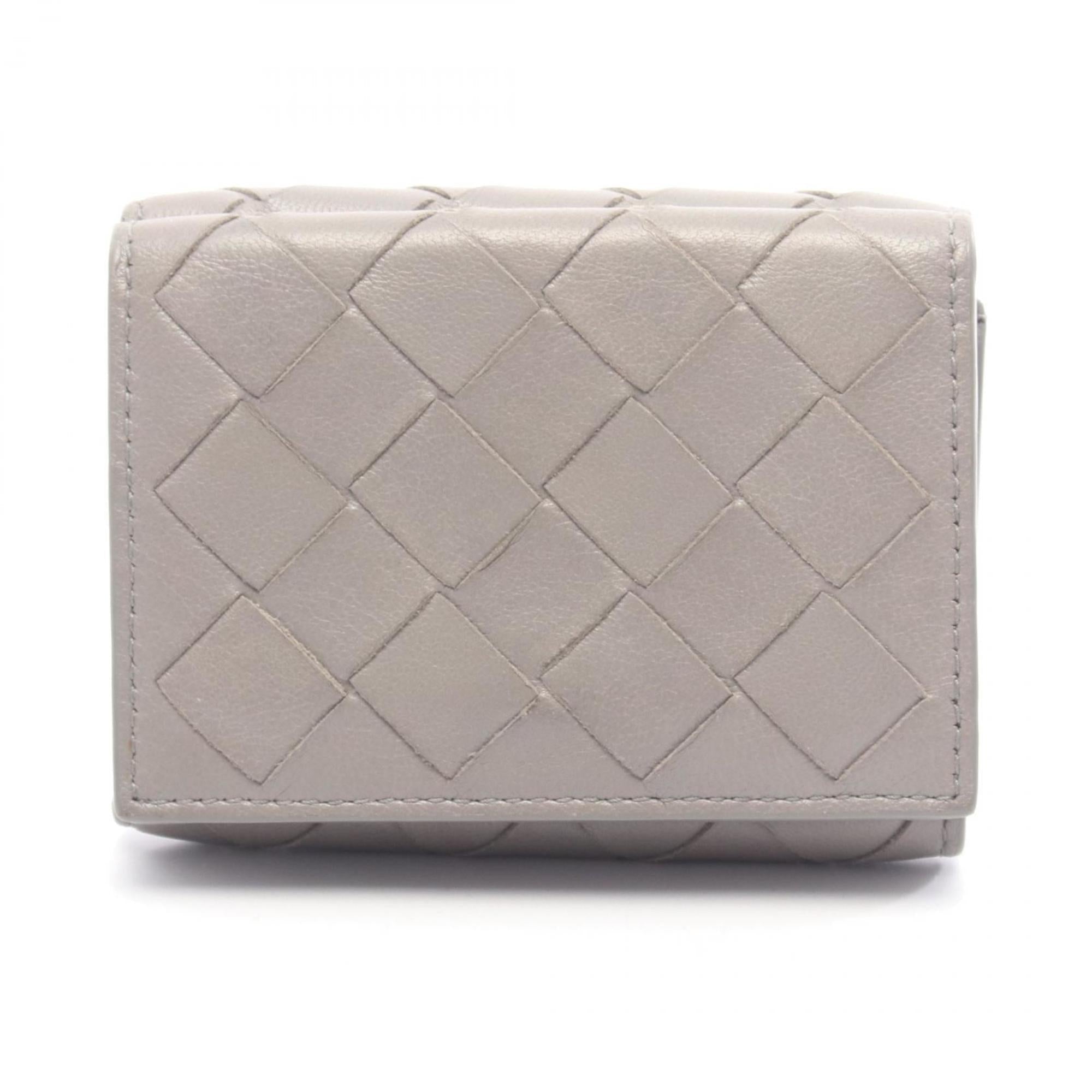 Bottega Veneta Gray Leather Wallet (Tri-Fold)