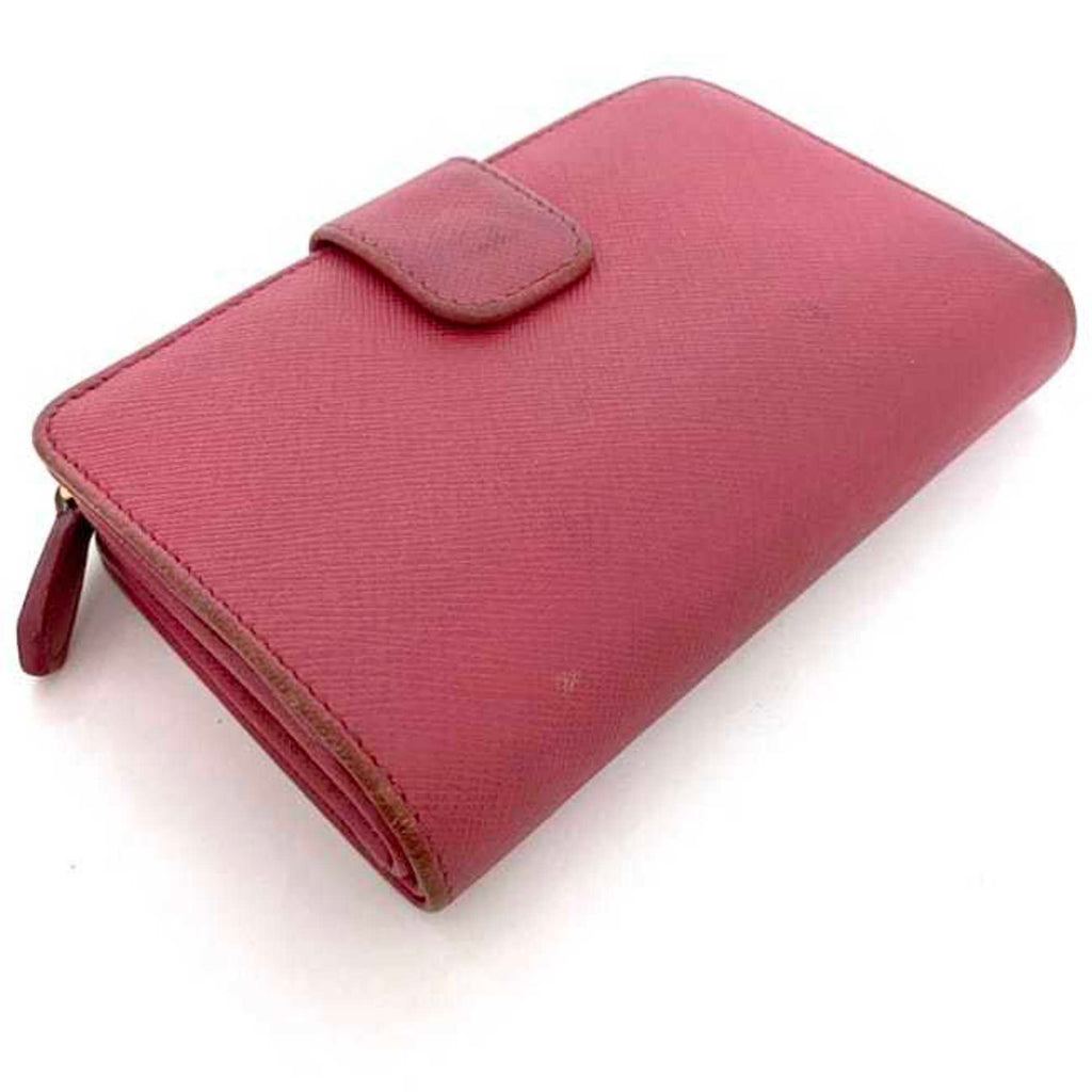 Prada Pink Saffiano Metal Wallet (Bi-Fold)