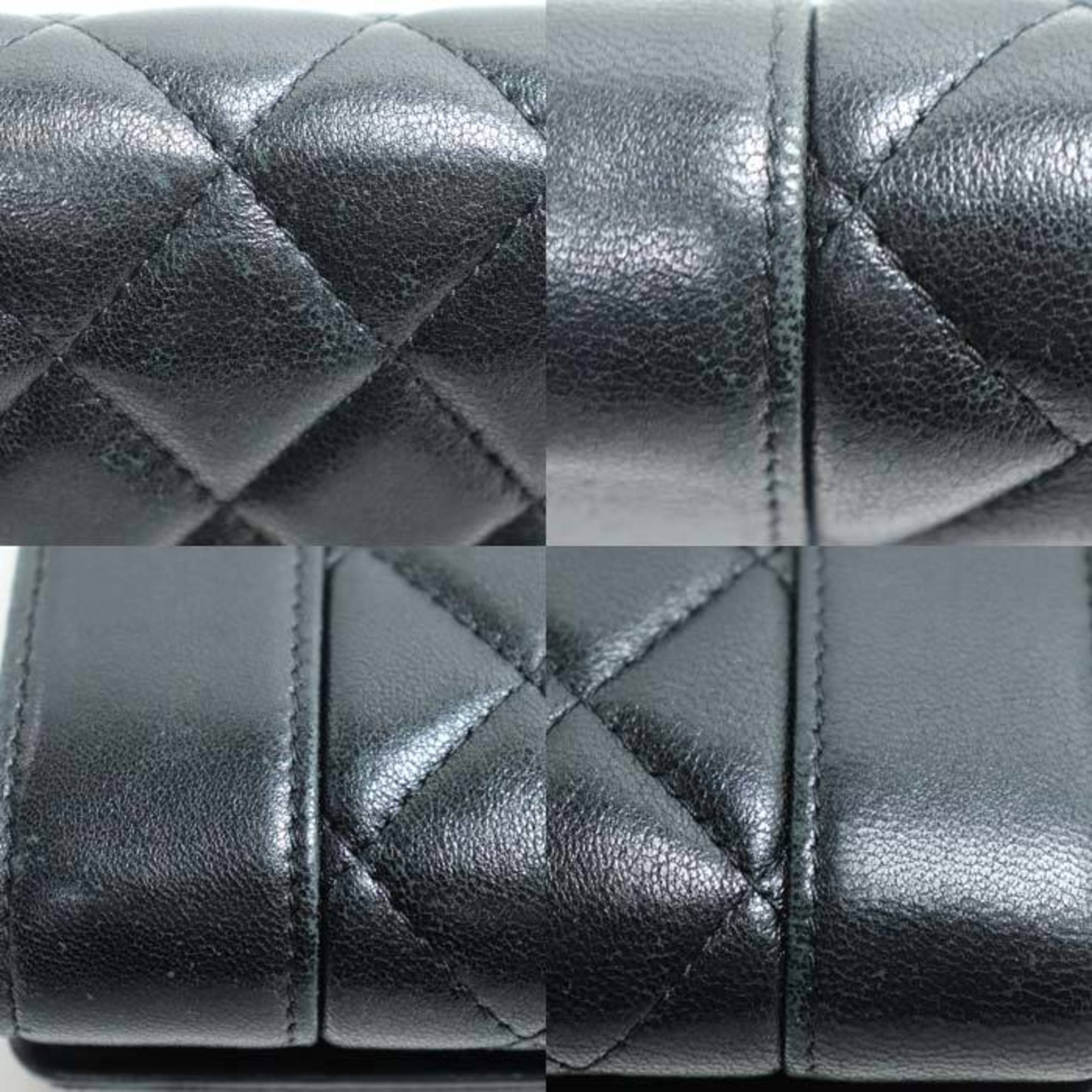 Chanel Black Leather Long Wallet (Bi-Fold)