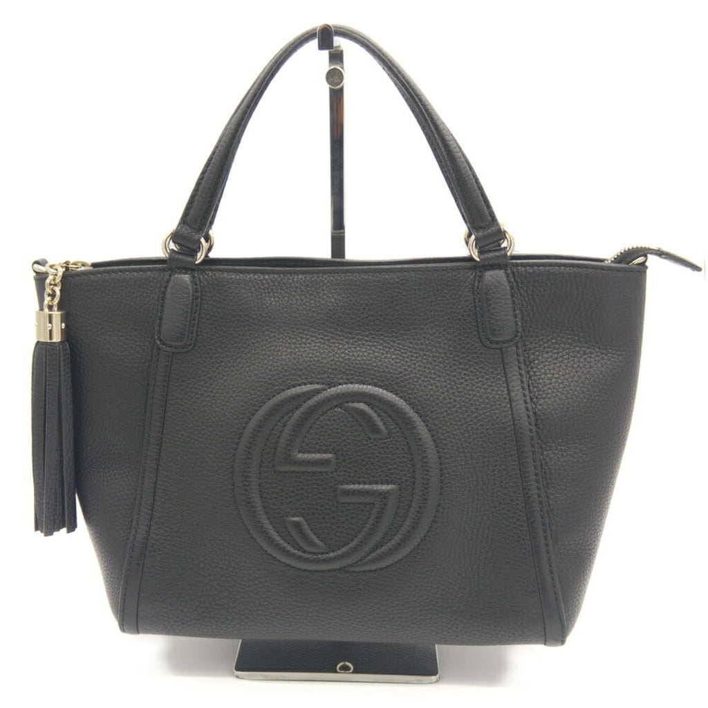 Gucci Black Leather Handbag Shoulder Bag (Pre-Owned)