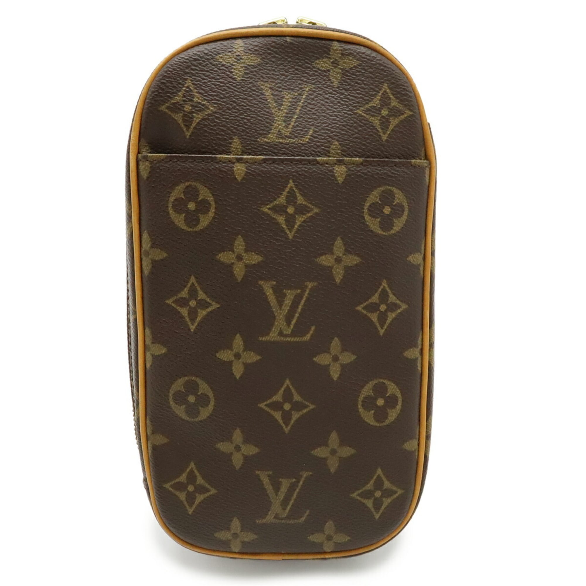 Louis Vuitton Brown Canvas Pochette Shoulder Bag Sling Bag