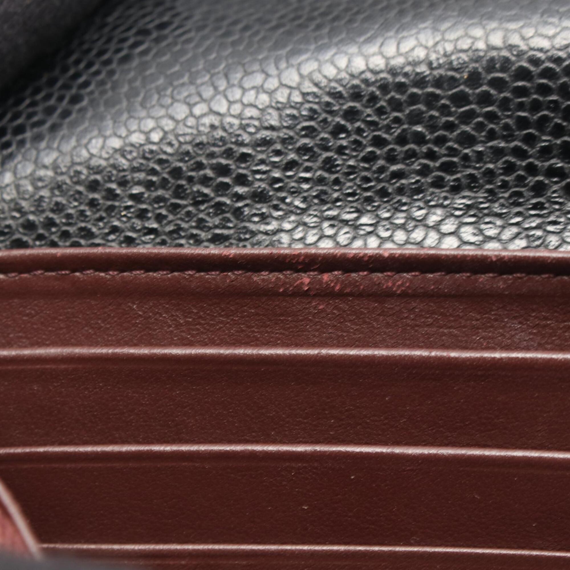 Chanel Black Grained Calfskin Long Wallet (Bi-Fold)